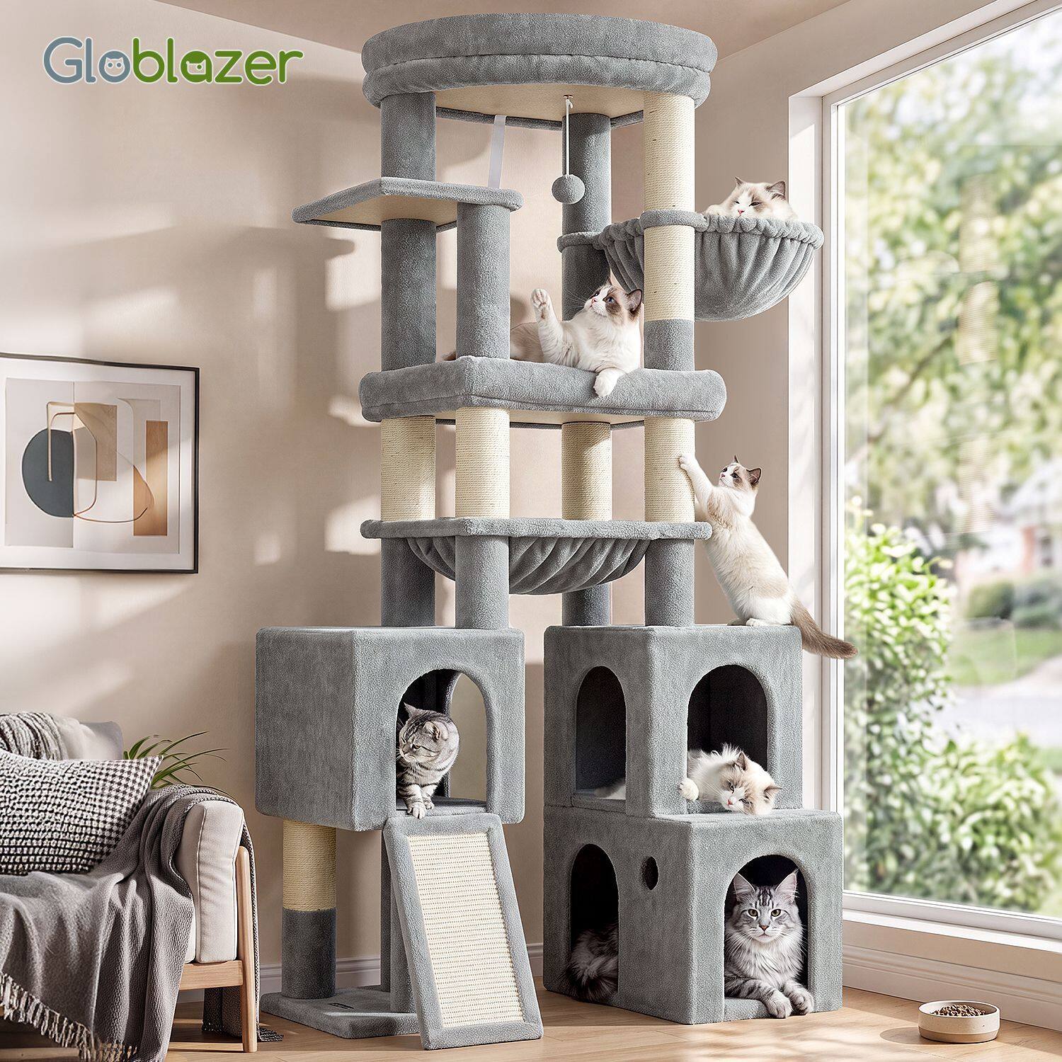 globlazer-s-series-s72g-arbre-chat-gris-clair-72-pouces-grand image 5