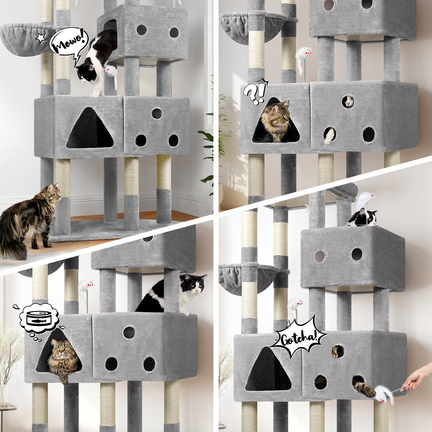 globlazer-f-series-f81-arbre-chat-grand-chat-gris-206-cm image 6