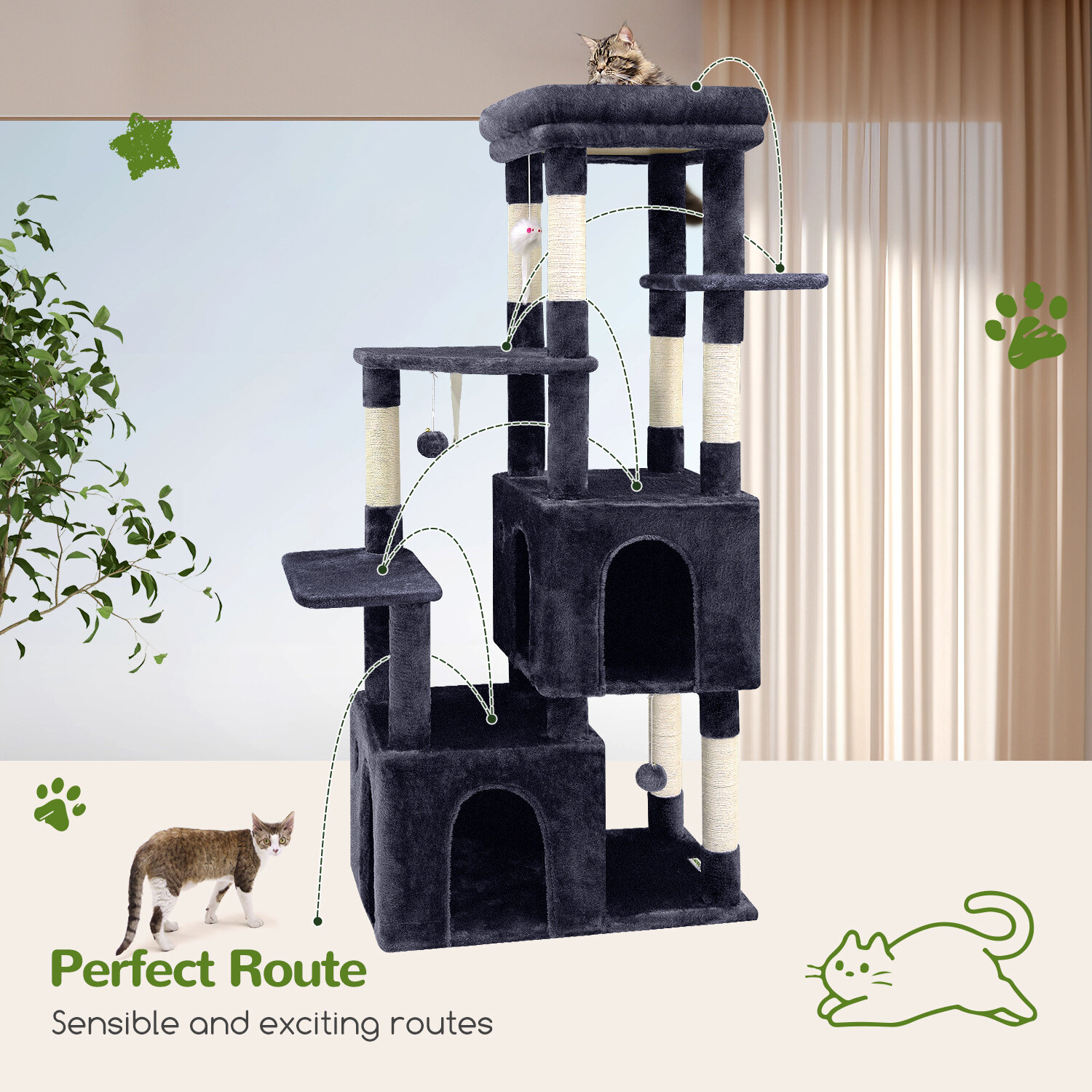globlazer-f61-arbre-chat-gris-fonc-61-pouces-stable image 7