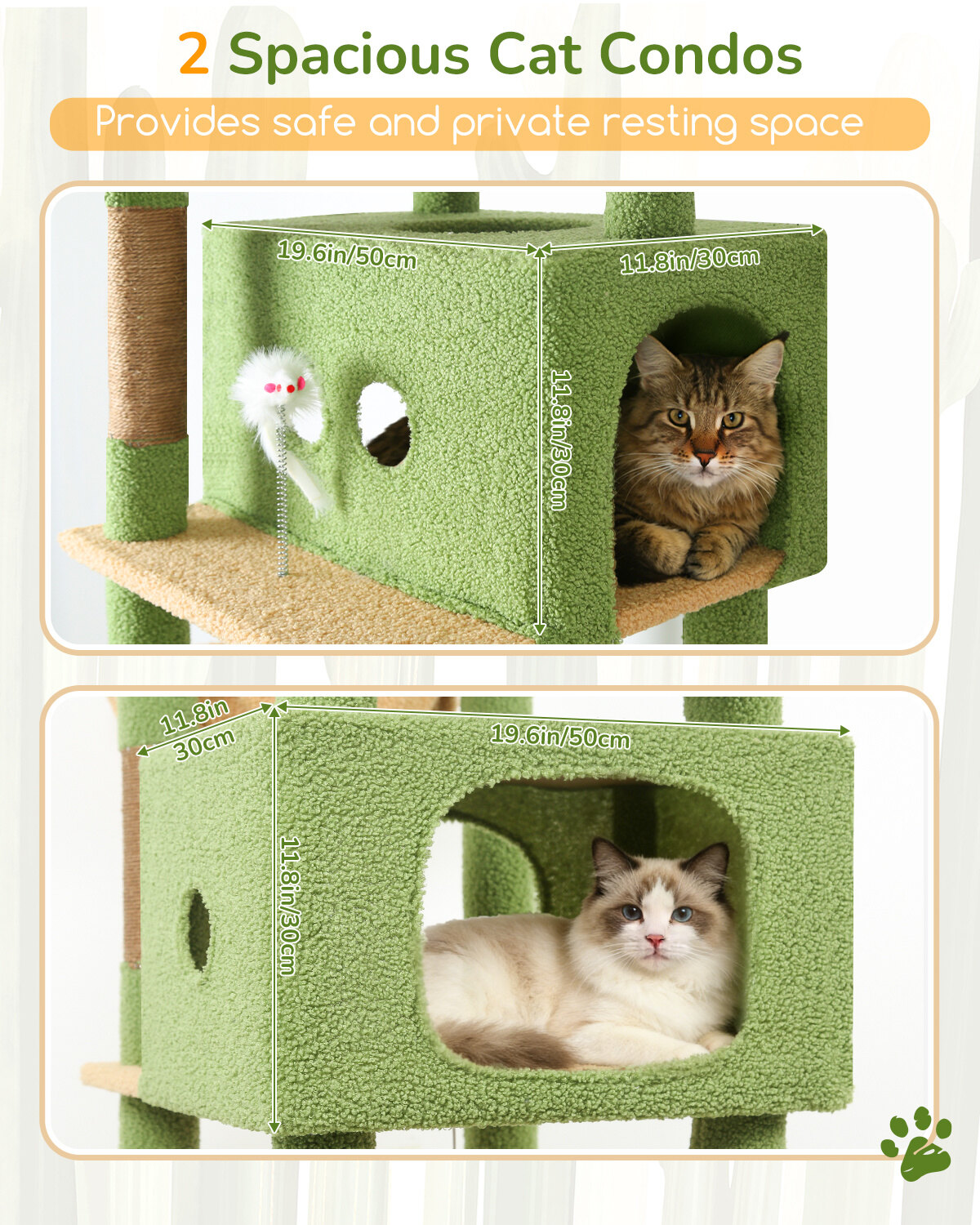 globlazer-s80b-arbre-chat-vert-cactus-80-pouces image 4