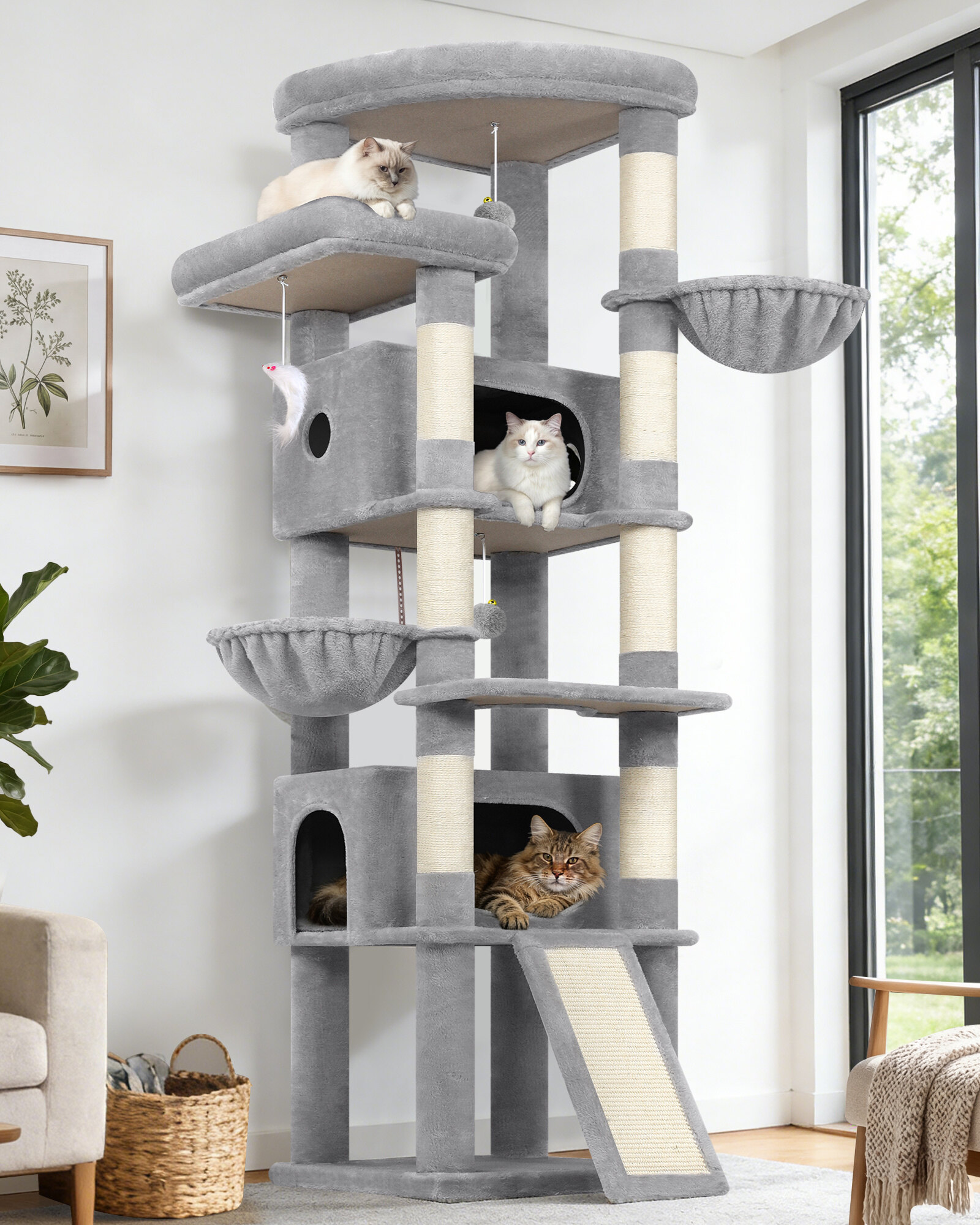globlazer-s-series-s80c-arbre-chat-gris-clair-80-pouces-xxl image 1