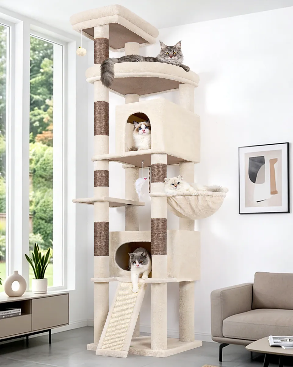 globlazer-f84b-f-series-arbre-chat-beige-84-pouces-grand image 1