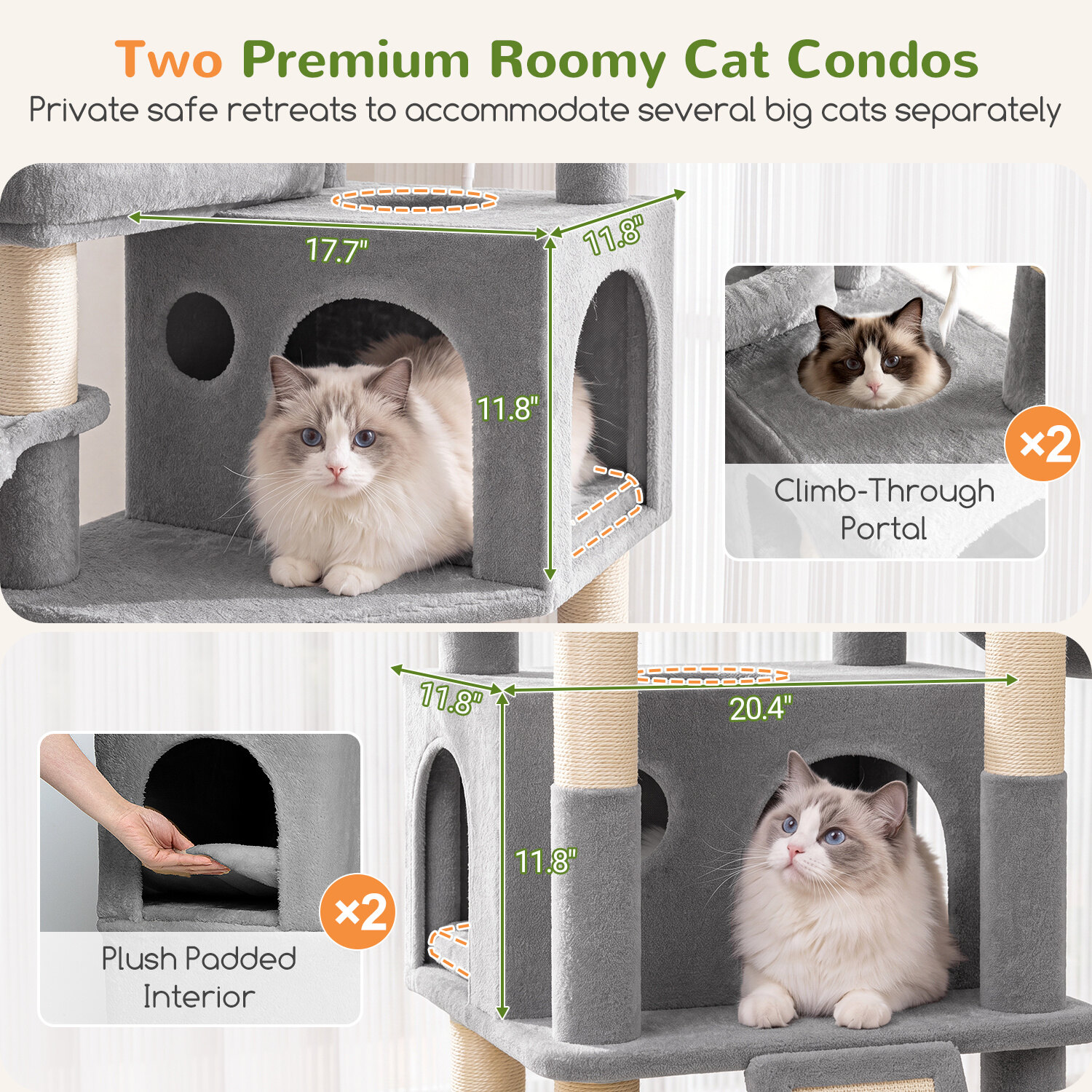 globlazer-f-series-f74h-arbre-chat-gris-clair-188-cm image 3
