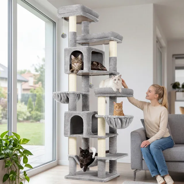 globlazer-f-series-f82b-arbre-chat-gris-clair-82-pouces-grand image 1