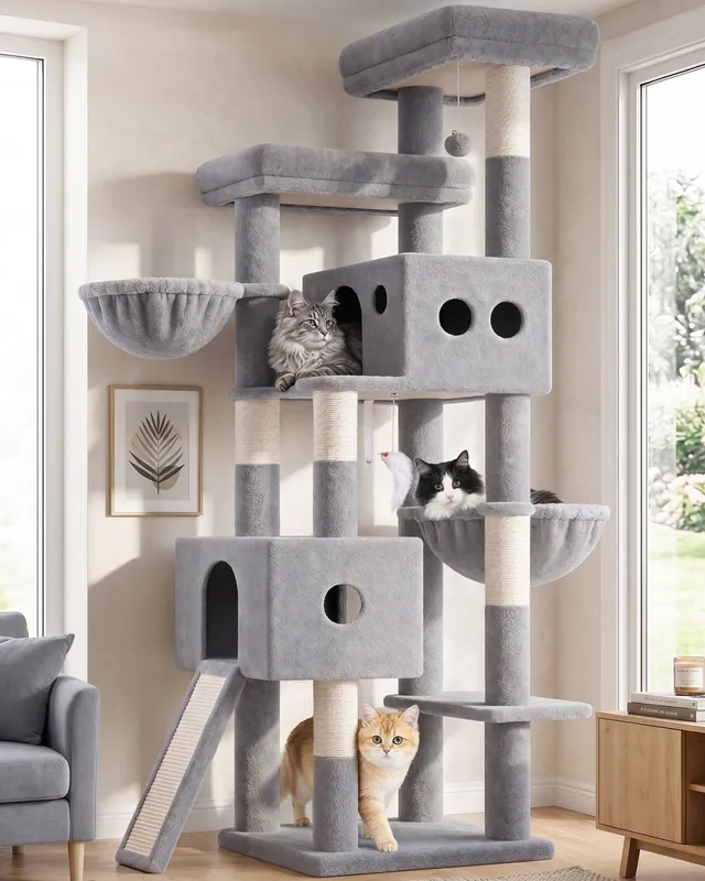 globlazer-s-series-s77d-arbre-chat-gris-clair-77-pouces image 1