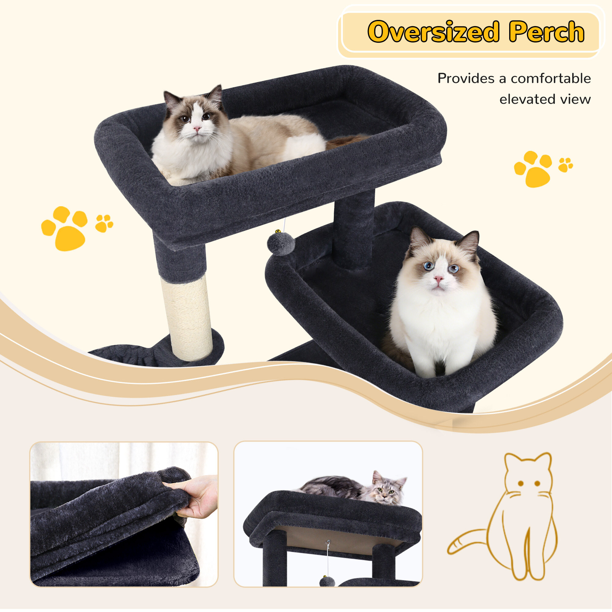 globlazer-s78-tour-chat-gris-fonc-78-pouces-griffoir image 4