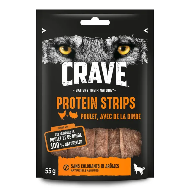 crave-protein-strips-friandise-poulet-dinde-7x55g image 1