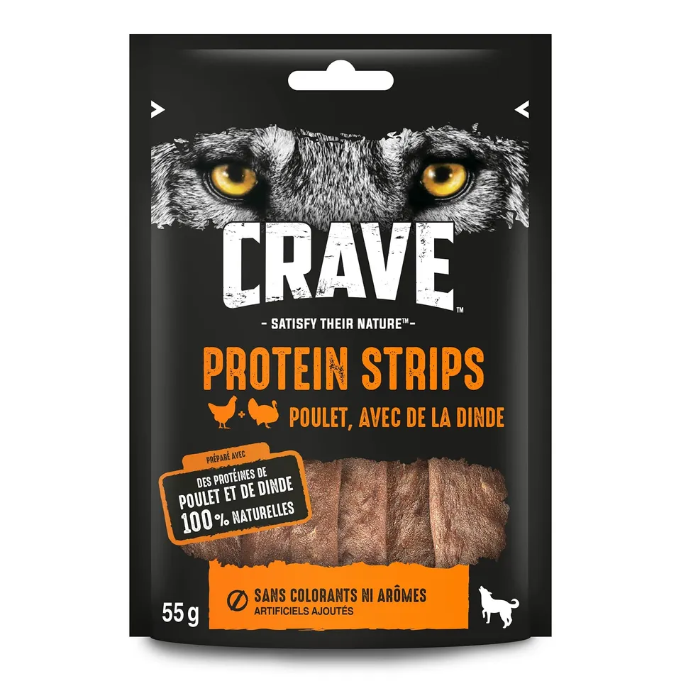 crave-protein-strips-friandise-poulet-dinde-7x55g image 1