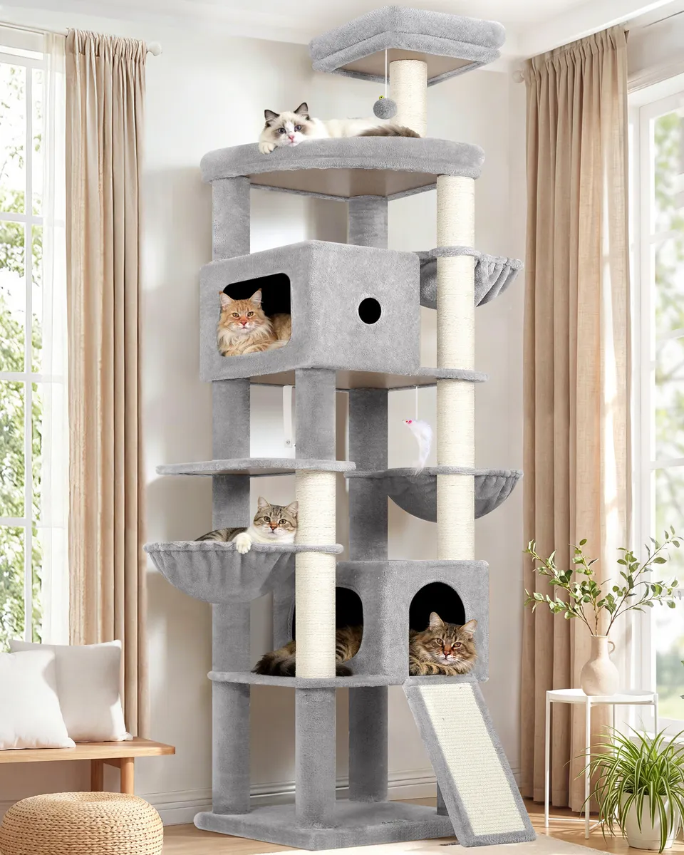 globlazer-f83c-arbre-chat-gris-clair-83-pouces-xxl image 1