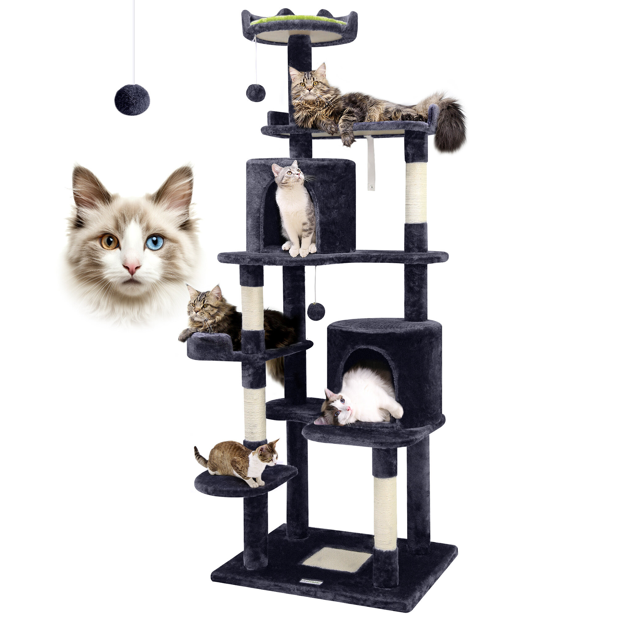 globlazer-c-series-c72-arbre-chat-gris-fonc-183-cm image 1