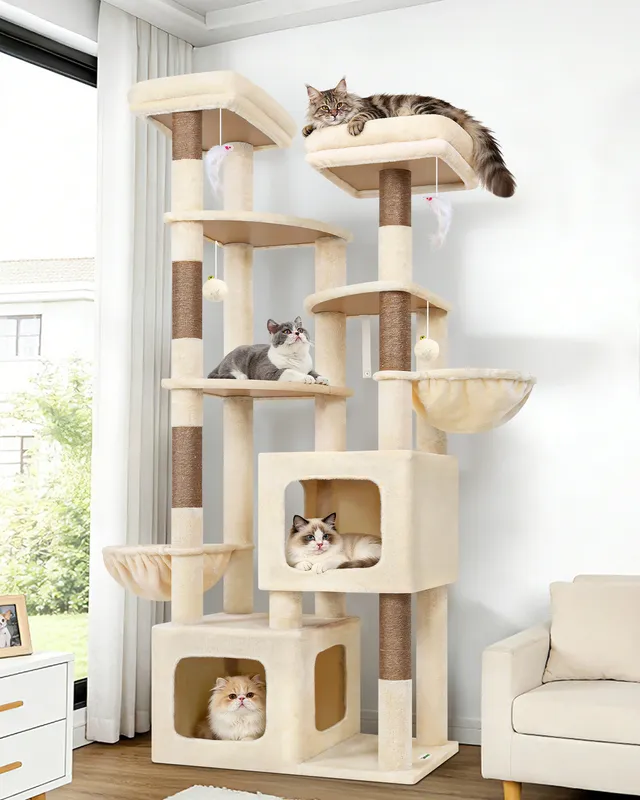 globlazer-s-series-s74e-arbre-chat-beige-robuste-188-cm image 1