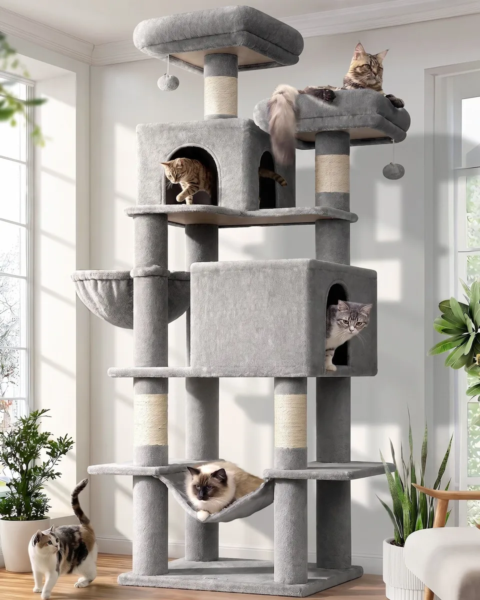 globlazer-f-series-f76-arbre-chat-gris-clair-76-pouces image 1