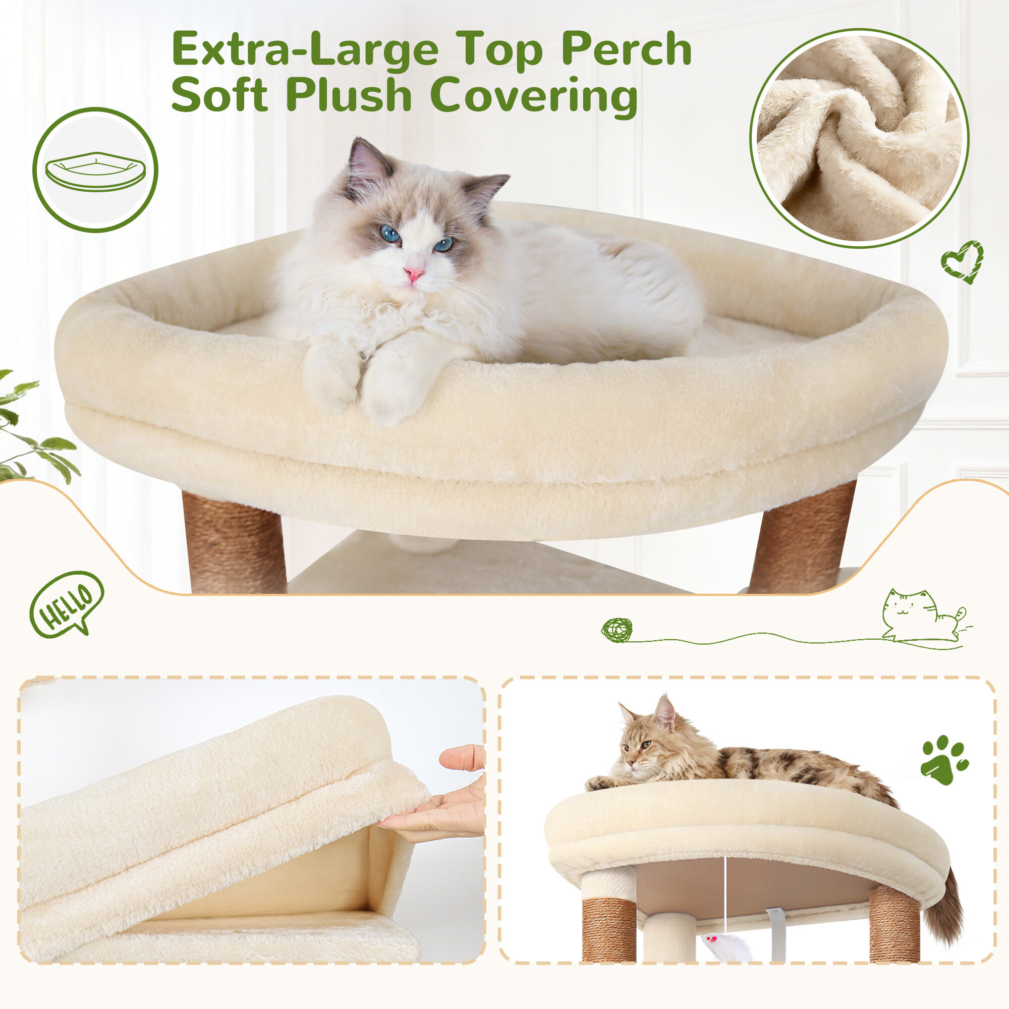 globlazer-c68-arbre-chat-beige-68-pouces-grands-chats image 6