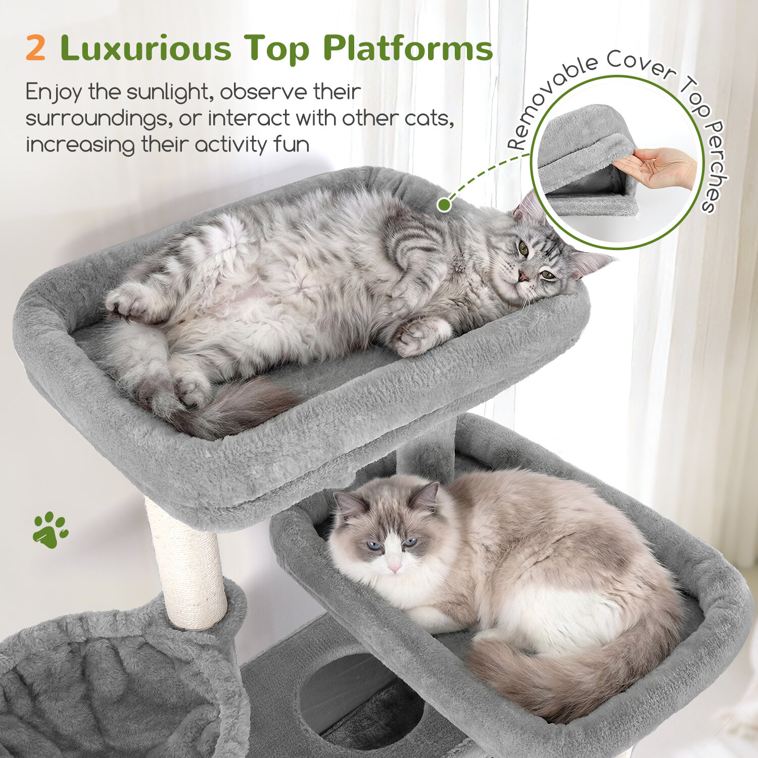 globlazer-f72g-arbre-chat-72-pouces-gris-clair-large image 3