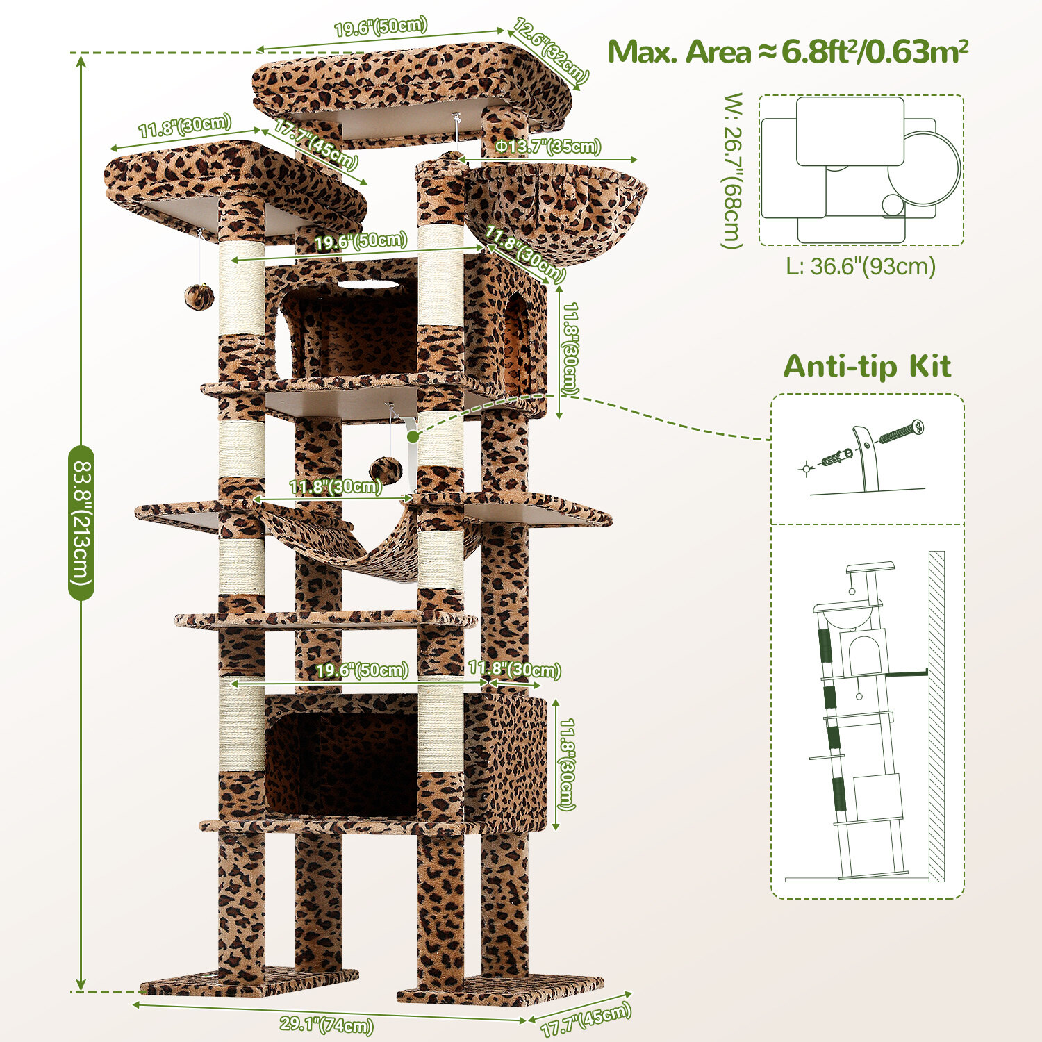 globlazer-f83b-arbre-chat-l-opard-211-cm-xxl image 7