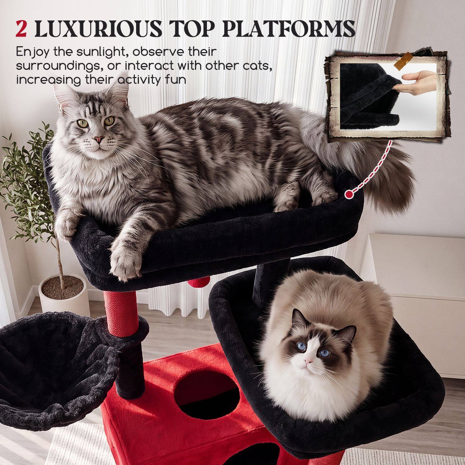 globlazer-f72g-arbre-chat-grand-chat-rouge-noir-183-cm image 3