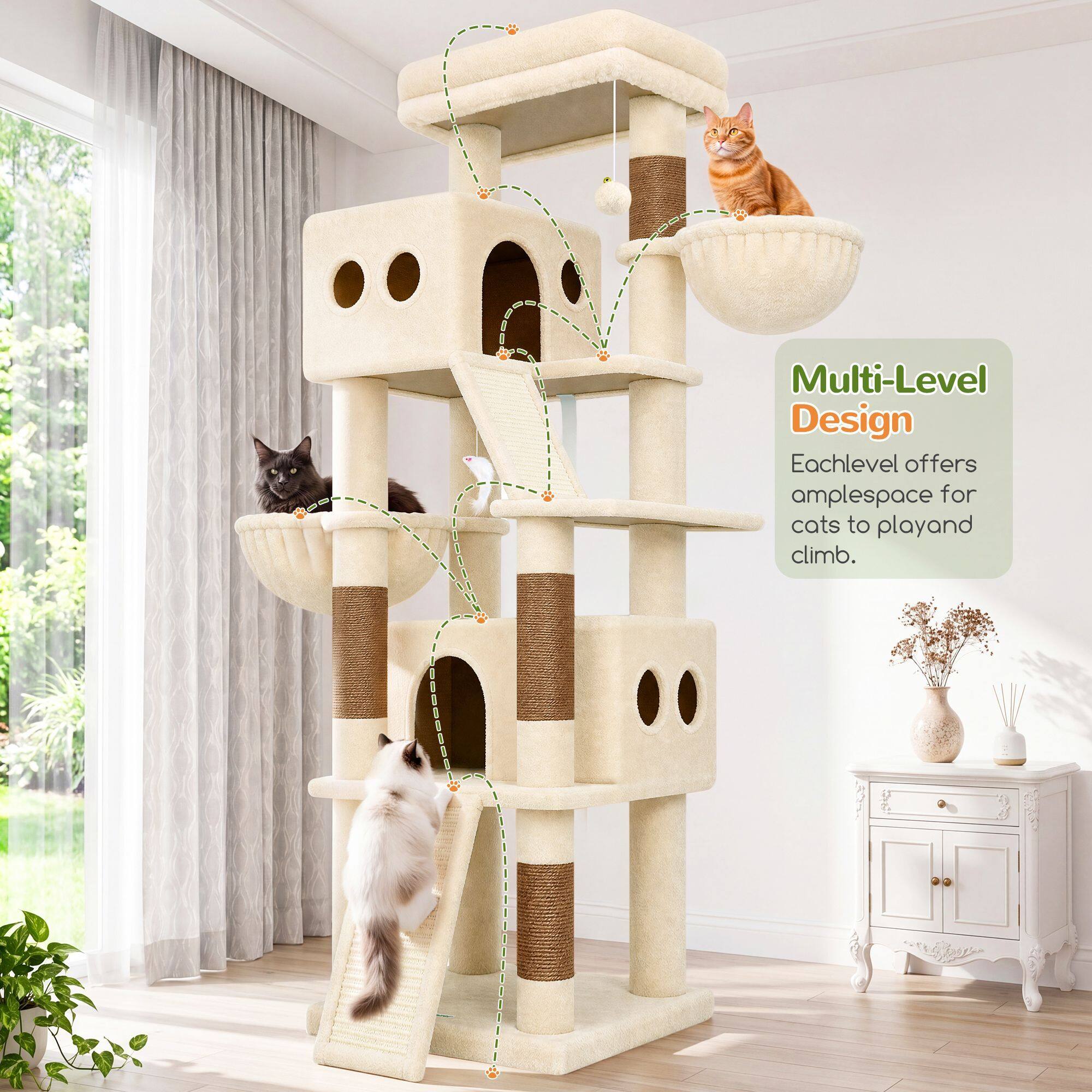 globlazer-s70g-arbre-chat-grand-beige-178-cm image 7