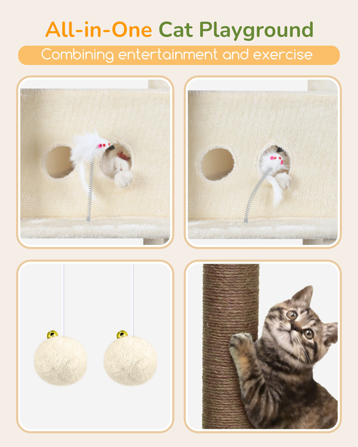 globlazer-s-series-s80b-arbre-chat-80-pouces-beige-grand image 6