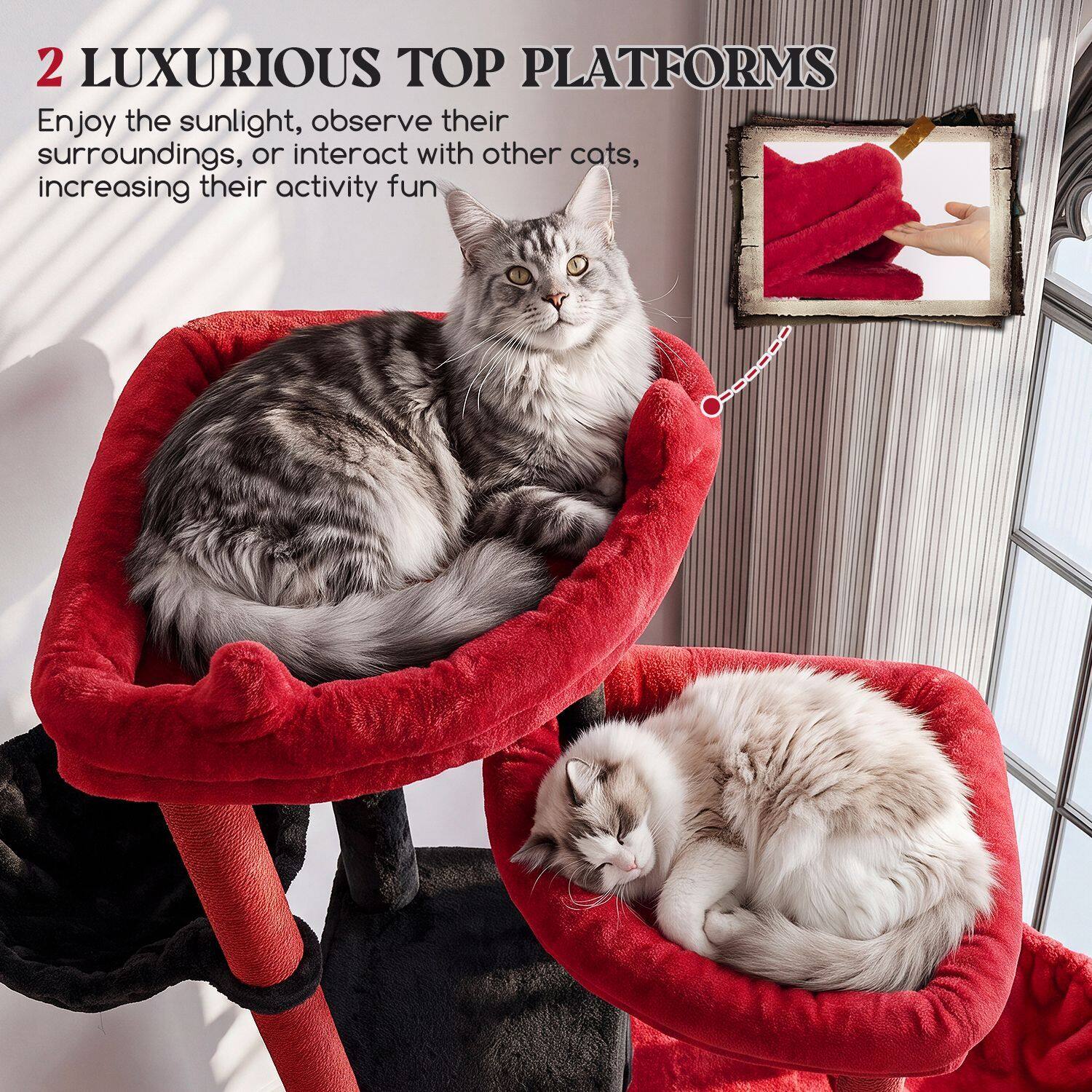 globlazer-s-series-s63-arbre-chat-rouge-noir-160-cm-robuste image 3