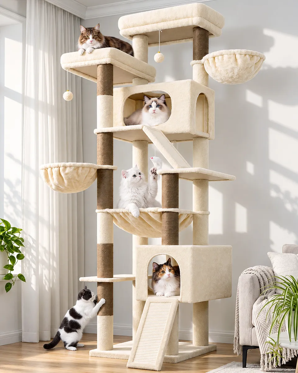 globlazer-f-series-f82d-arbre-chat-beige-82-pouces image 1