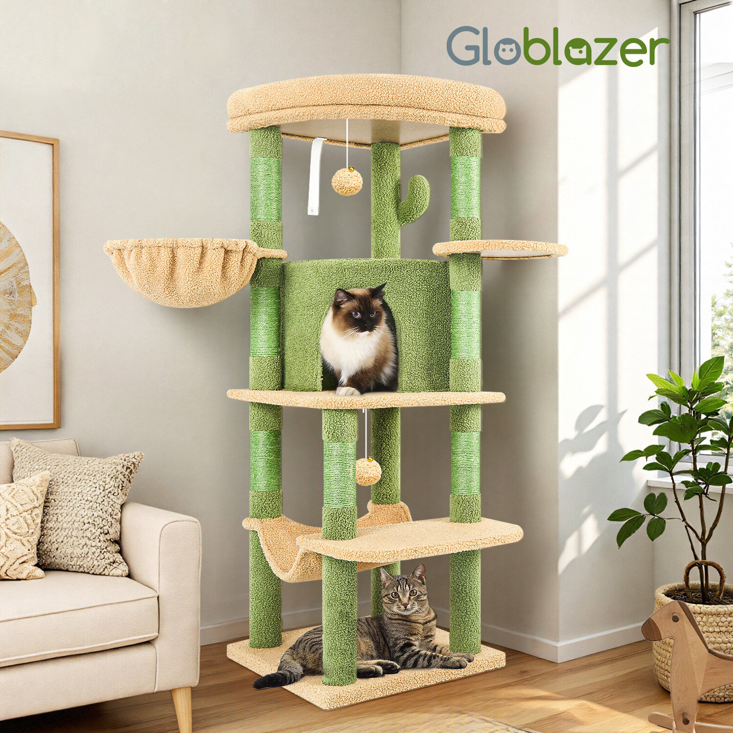 globlazer-c-series-c51-arbre-chat-cactus-51-pouces-vert image 8