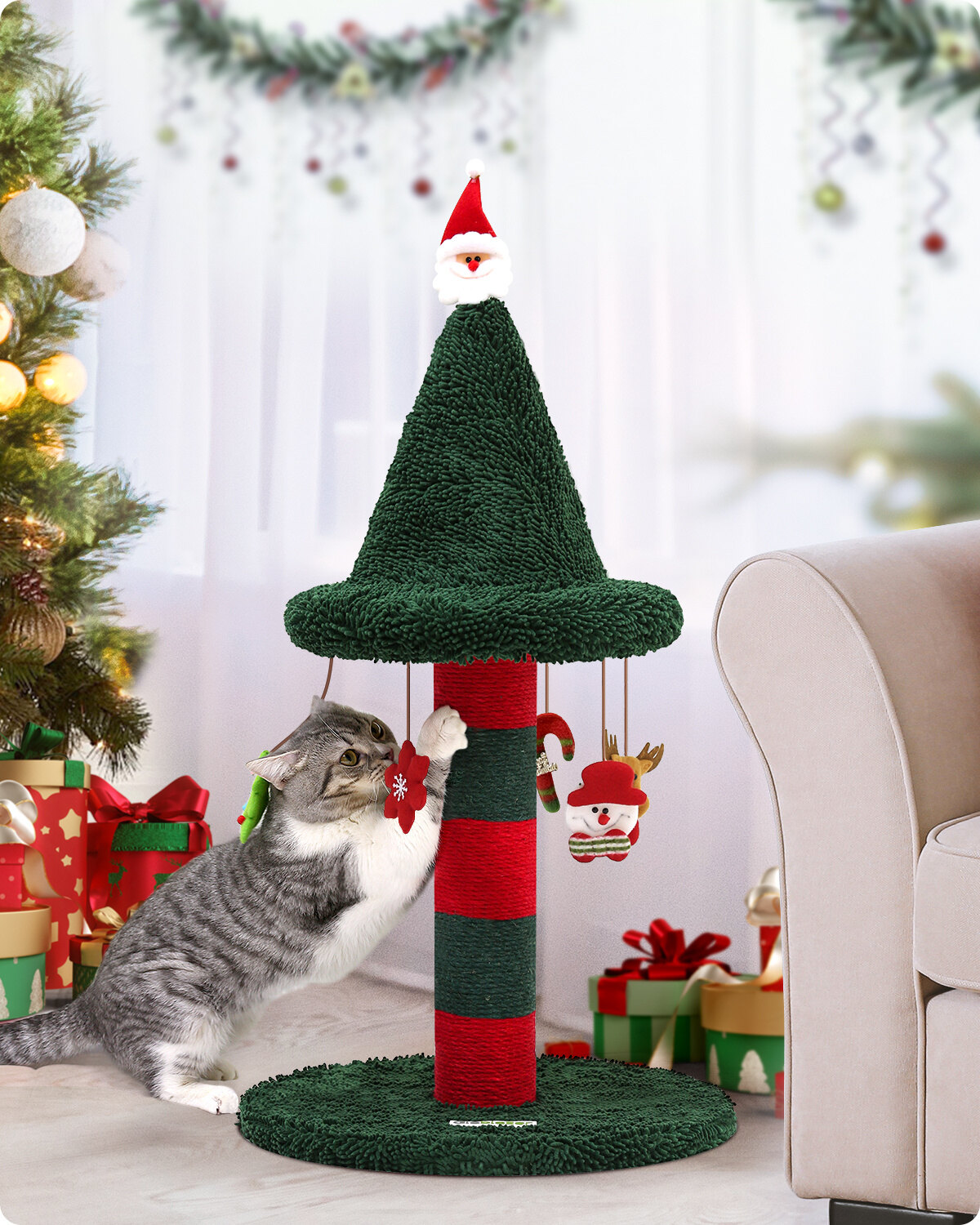globlazer-xmas31-griffoir-chat-rouge-vert-31-pouces-no-l image 8