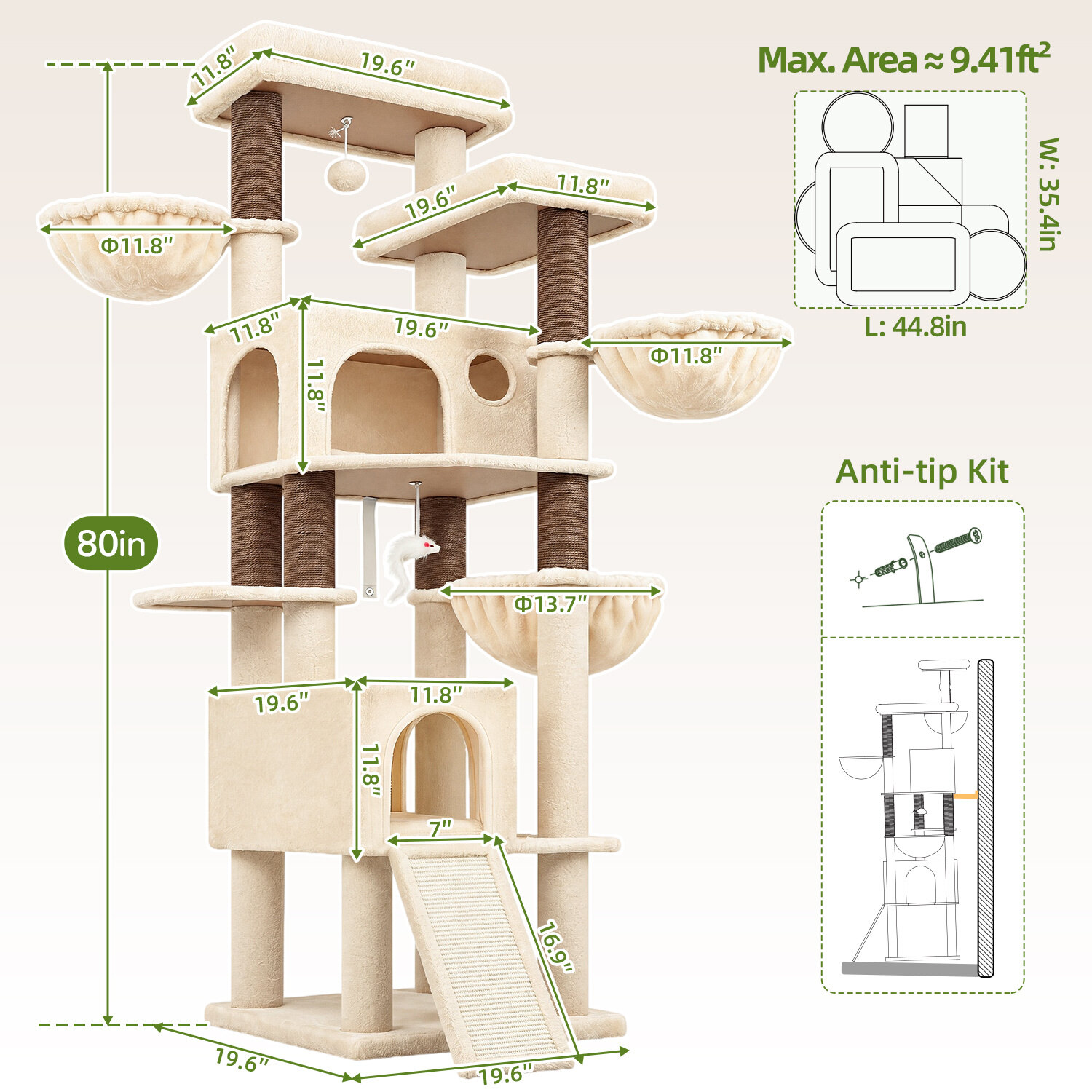 globlazer-f80k-arbre-chat-g-ant-203-cm-grands-chats image 7