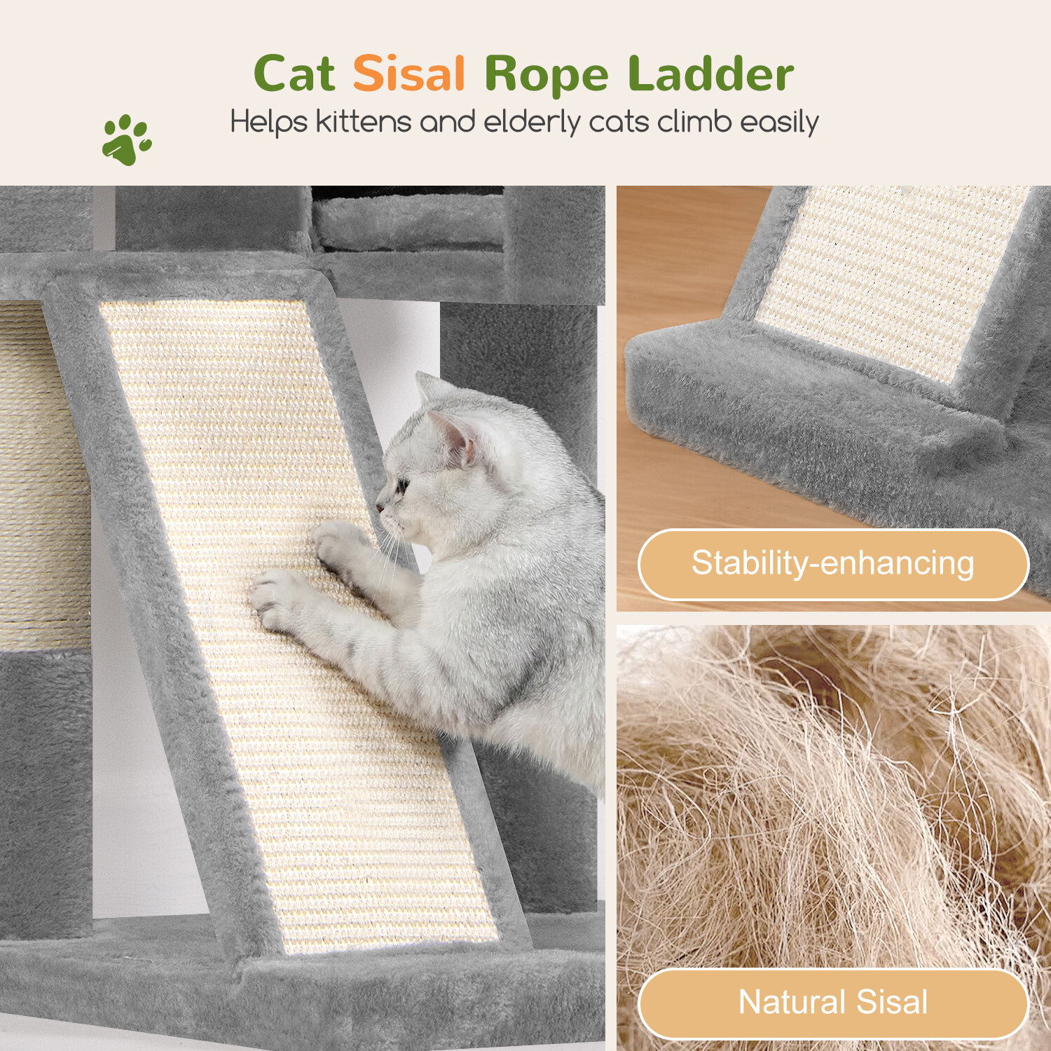 globlazer-f72g-arbre-chat-72-pouces-gris-clair-large image 6