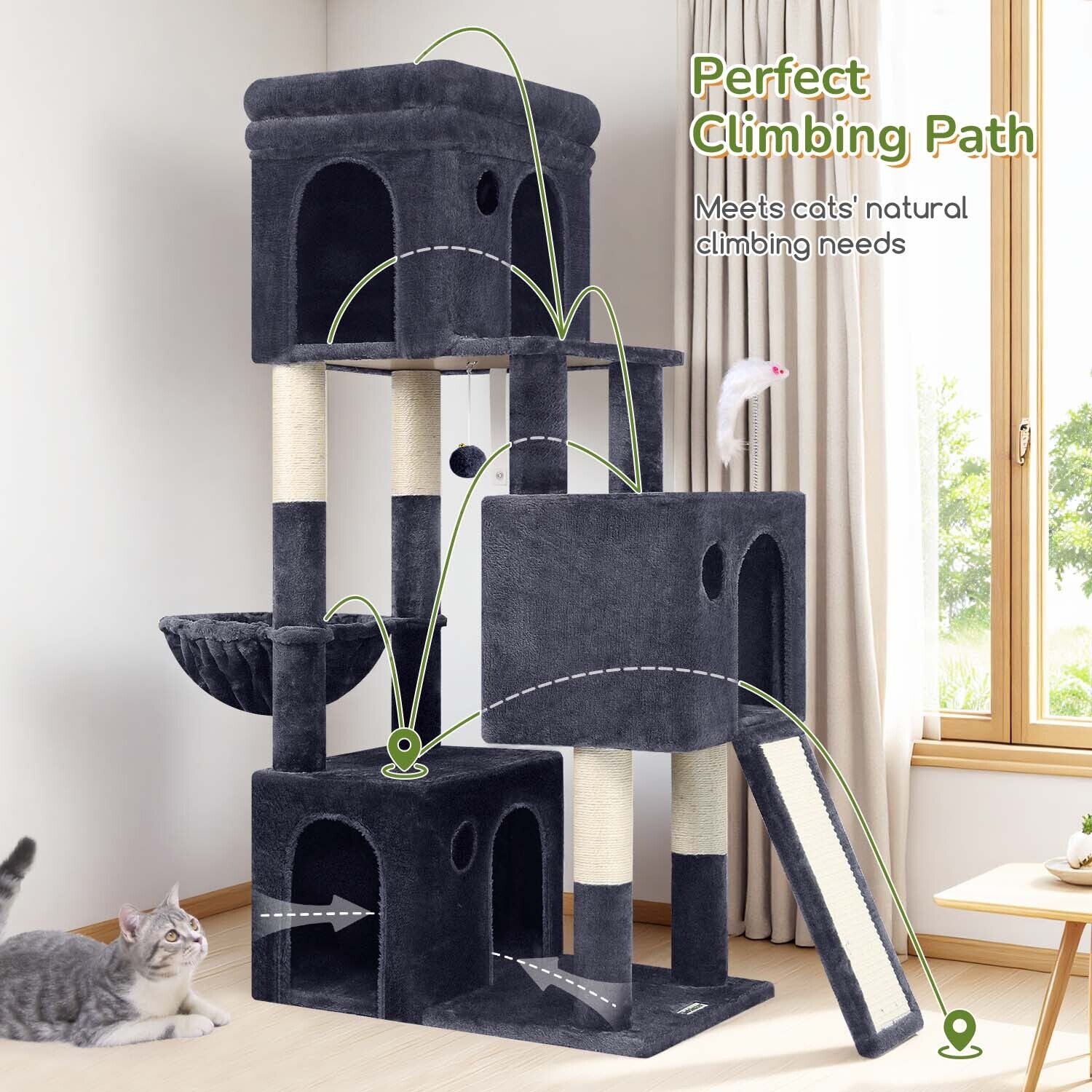 globlazer-f-series-f52b-arbre-chat-gris-fonc-52-pouces image 6