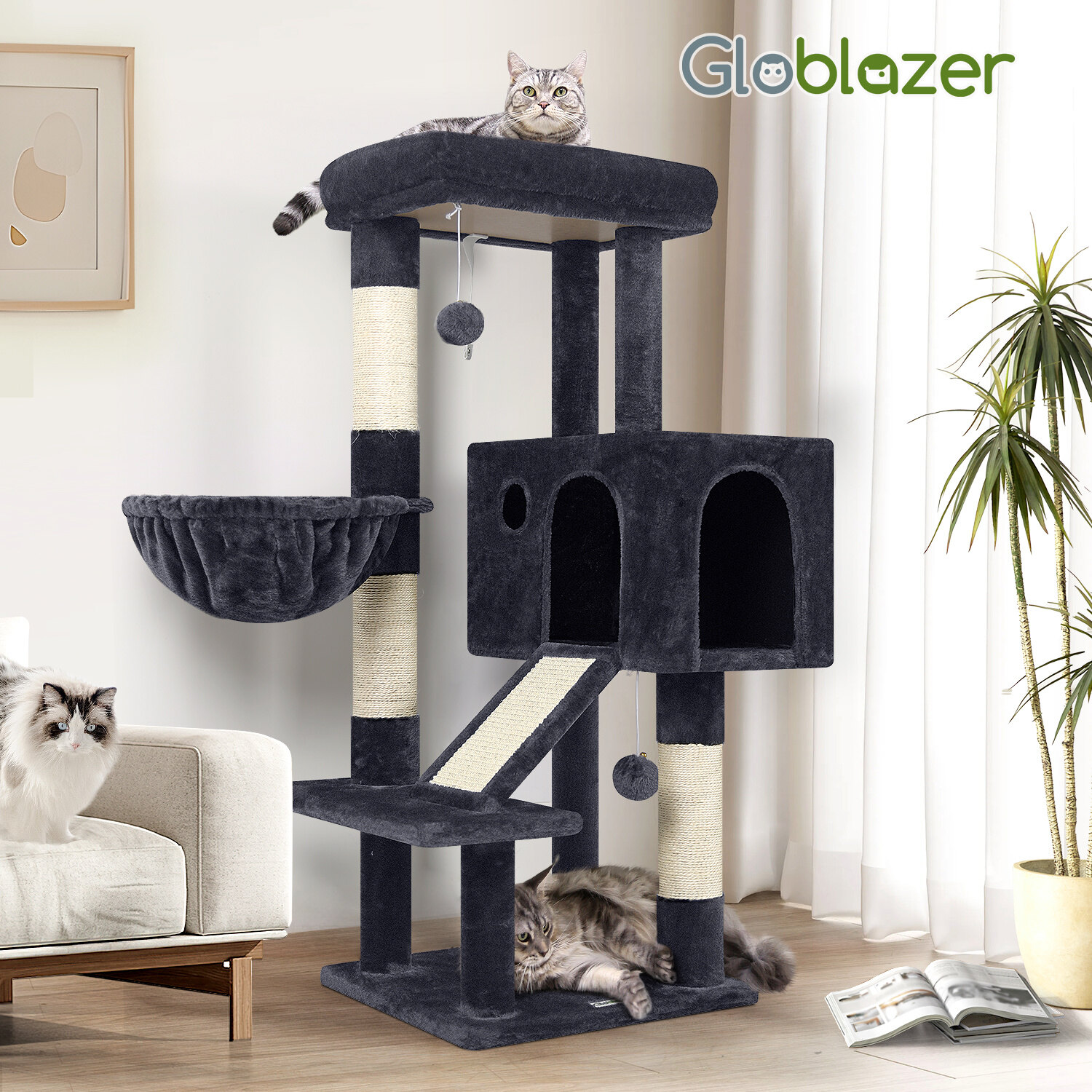globlazer-s-series-s45-arbre-chat-gris-45-pouces-compact image 8