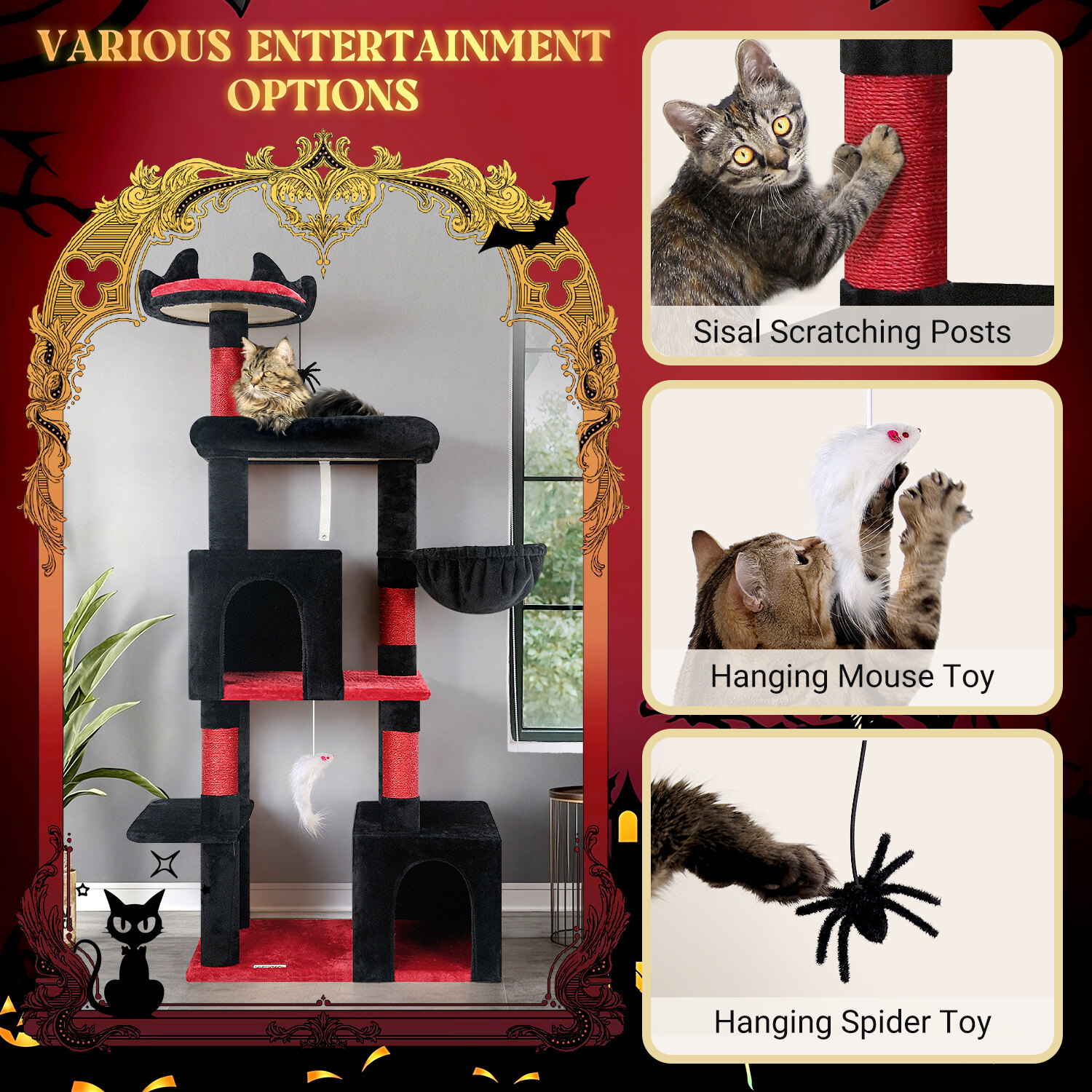 globlazer-f62-arbre-chat-noir-62-pouces-gothique image 7