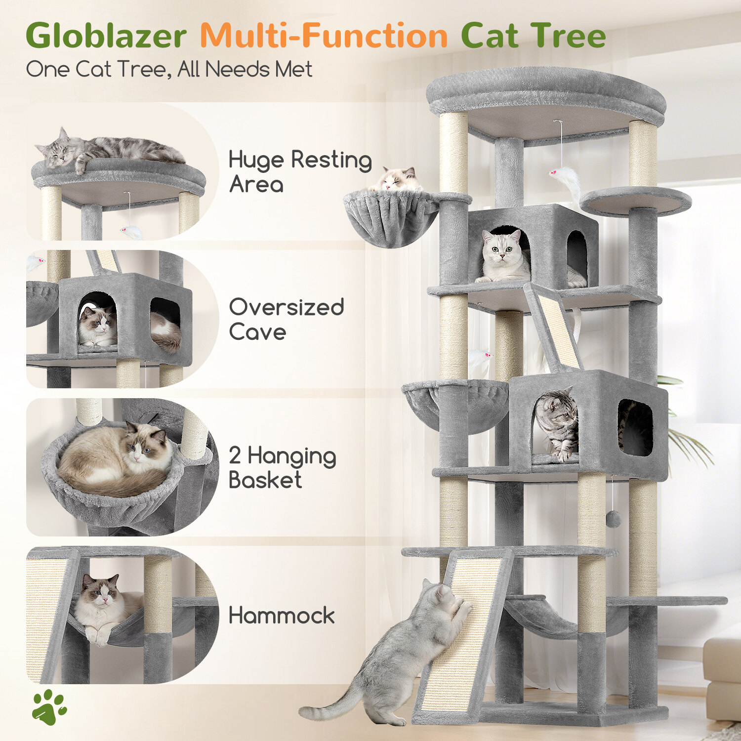 globlazer-s81f-arbre-chat-xxl-206-cm-gris-clair image 4