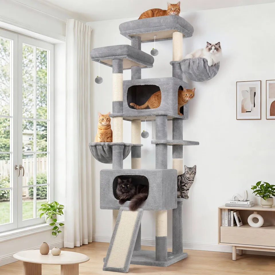 globlazer-s-series-s77e-arbre-chat-gris-clair-77-pouces image 1
