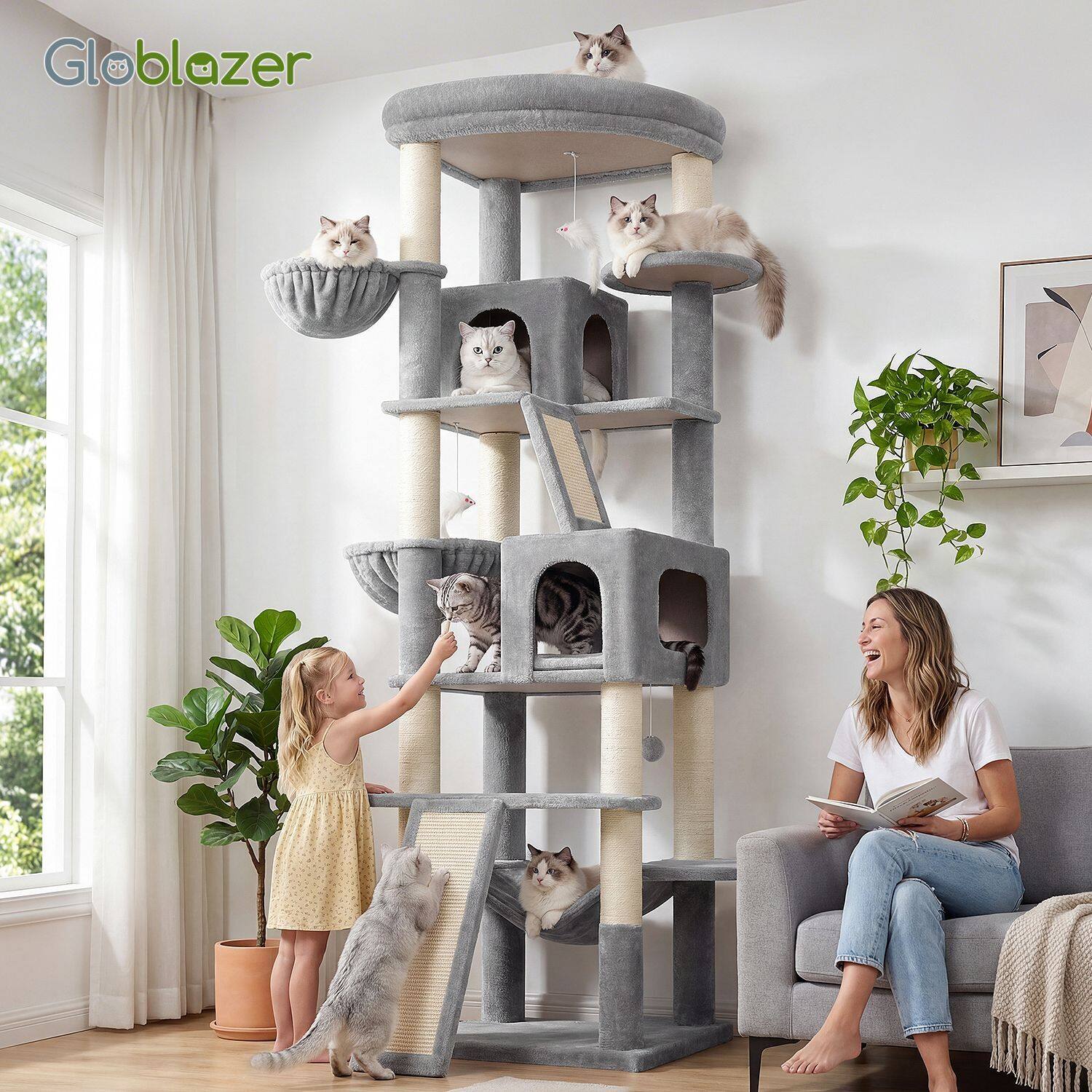 globlazer-s81f-arbre-chat-xxl-206-cm-gris-clair image 3