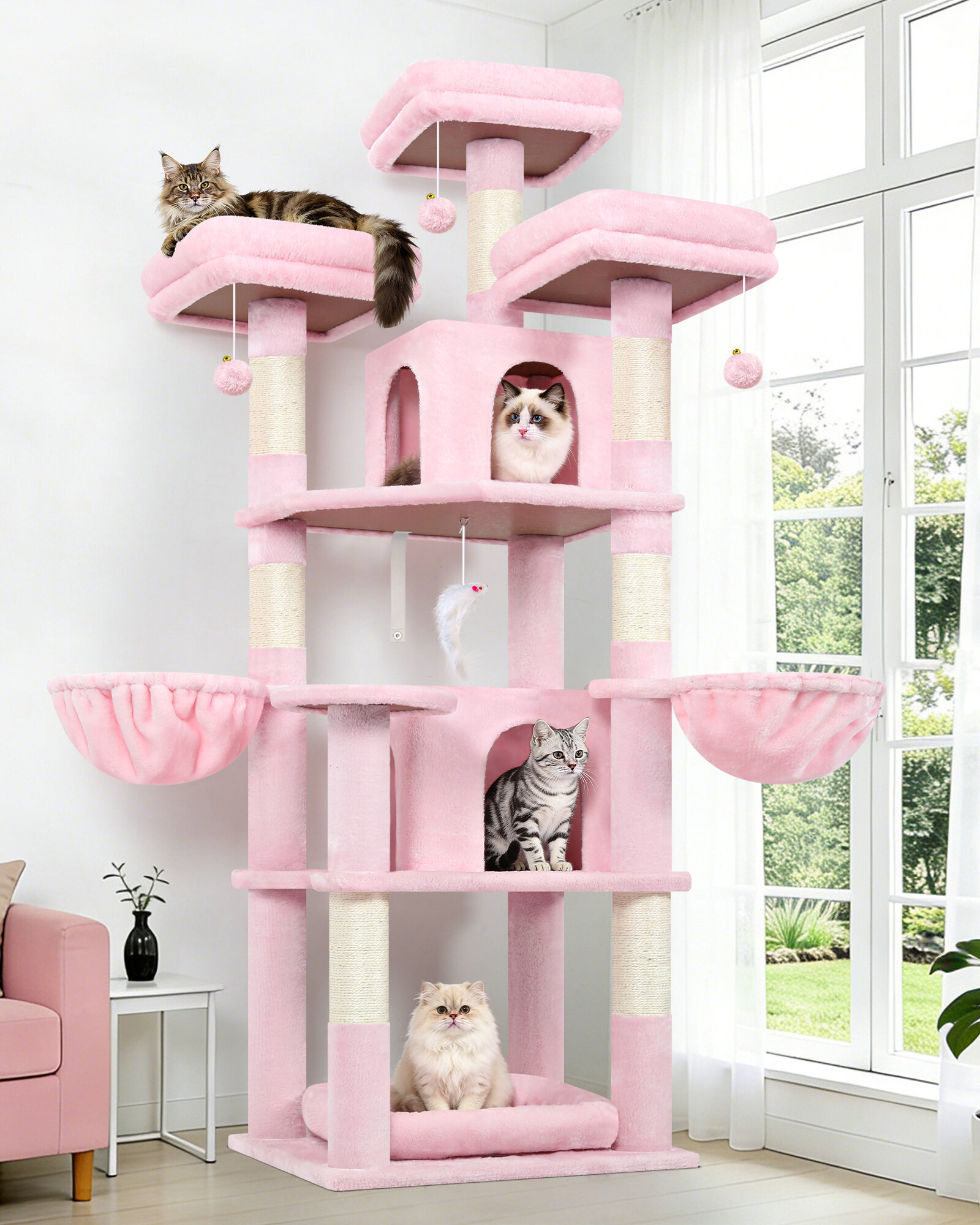 globlazer-f-series-f68b-arbre-chat-rose-68-pouces image 1