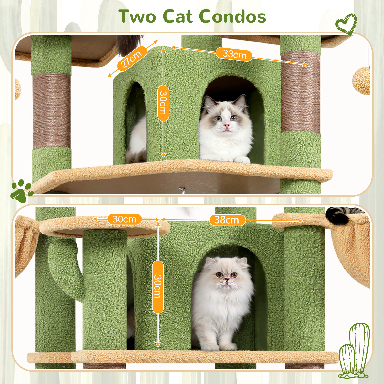 globlazer-f-series-f68b-arbre-chat-vert-cactus-68-pouces image 4