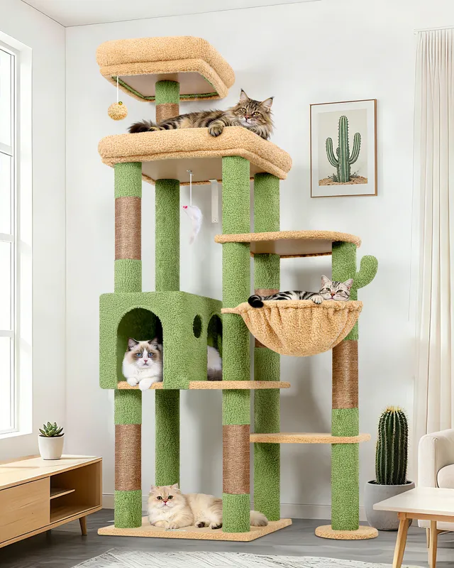 globlazer-f65b-tour-chat-vert-cactus-165-cm-haute image 1
