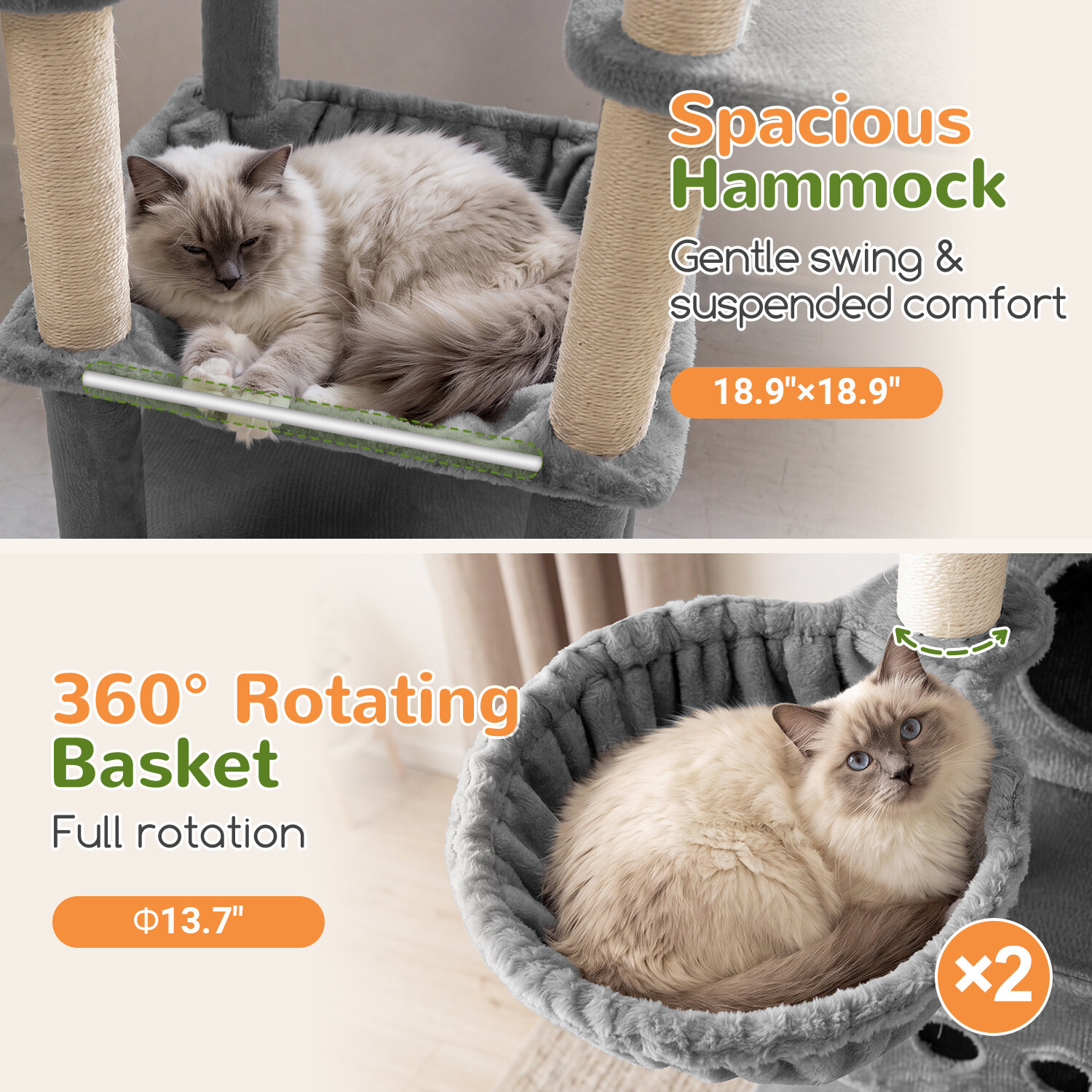 globlazer-f-series-f81e-arbre-chat-gris-clair-81-pouces-xxl image 5