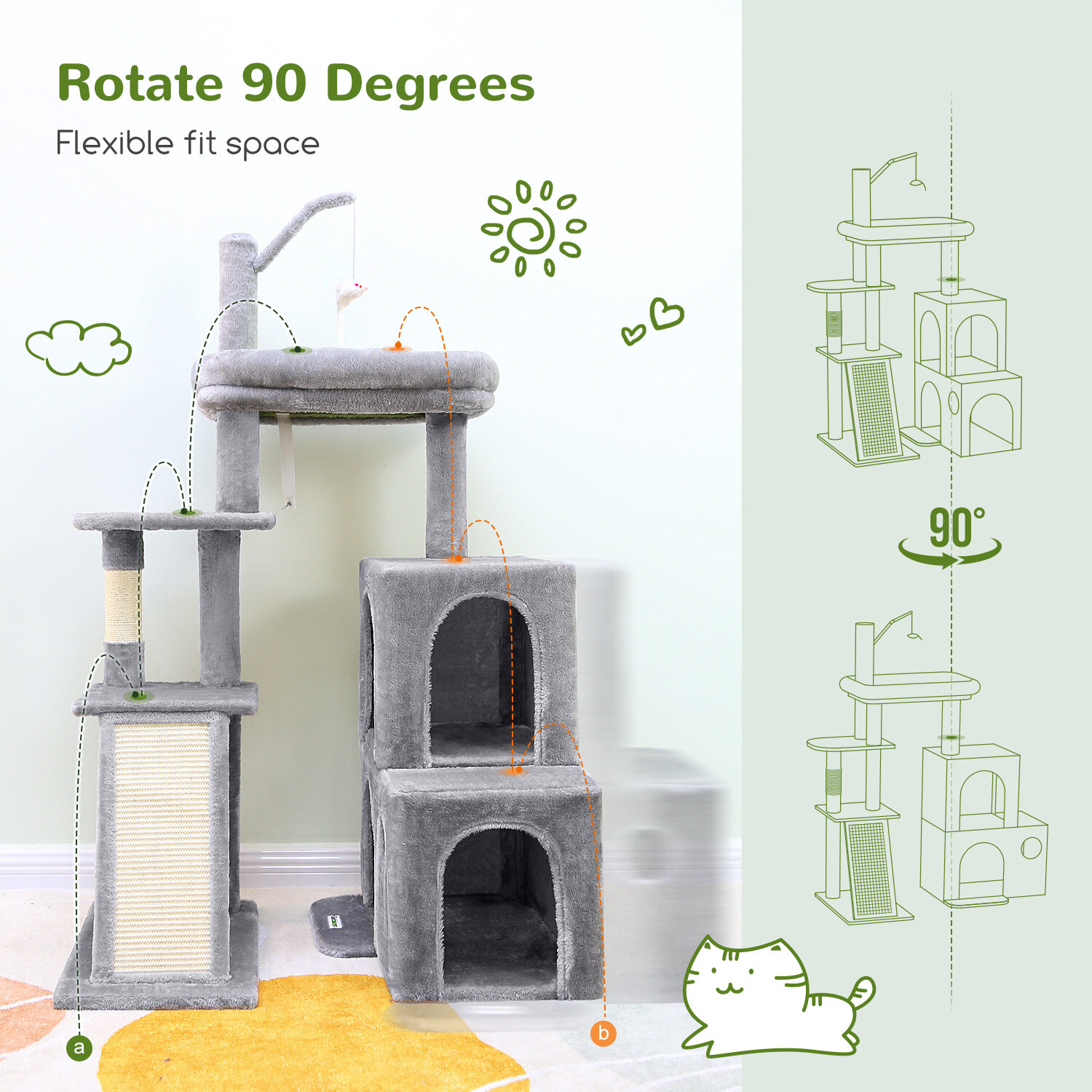 globlazer-f50-arbre-chat-gris-clair-127-cm-compact image 5