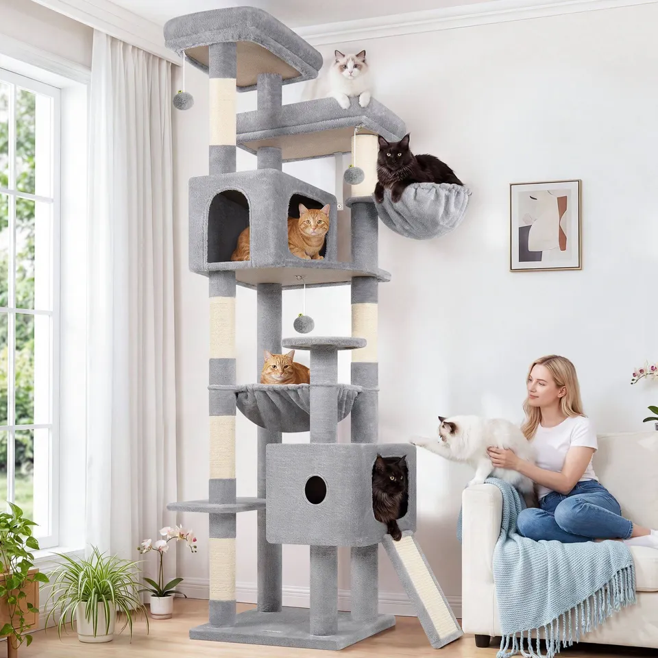globlazer-f80g-arbre-chat-gris-clair-80-pouces-grand image 1