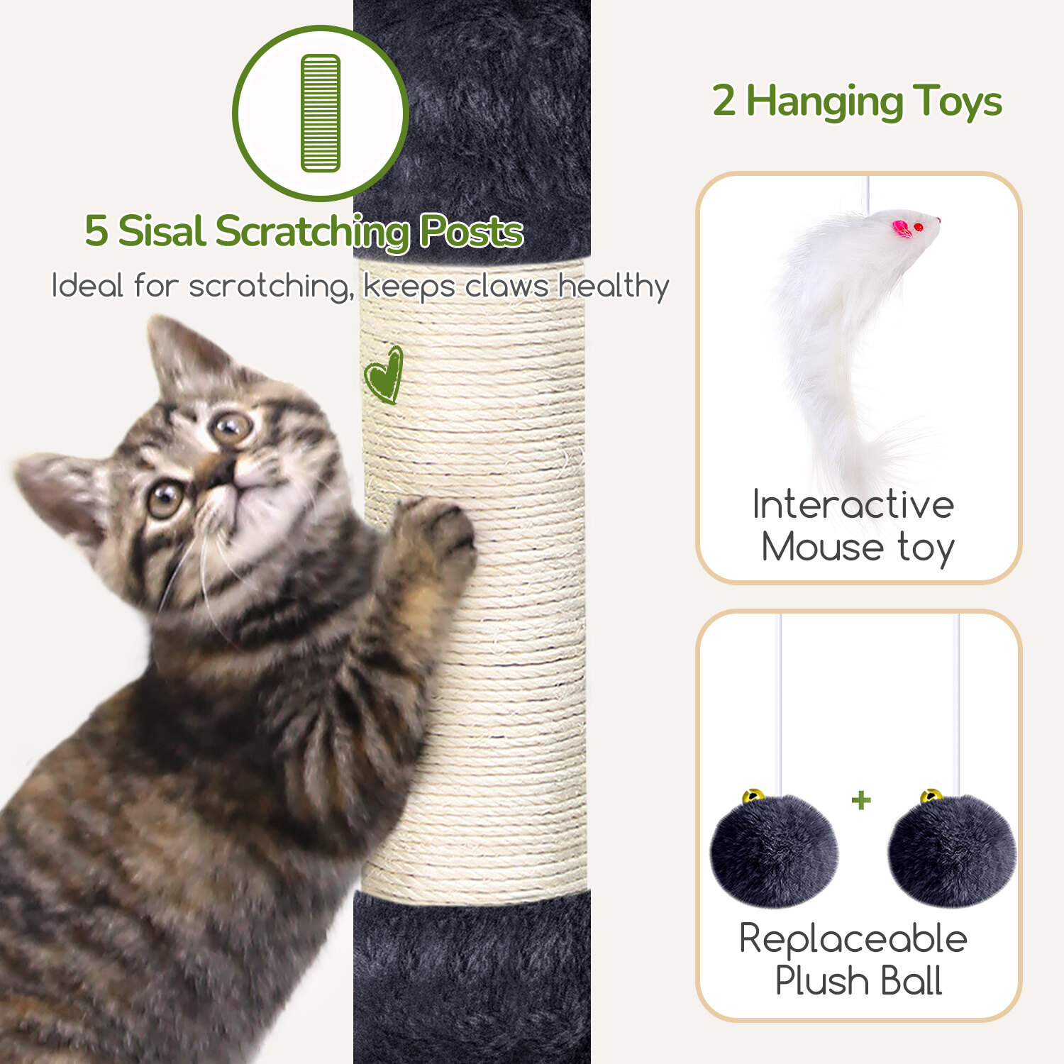 globlazer-s-series-s52-arbre-chat-gris-fonc-52-pouces-compact image 6