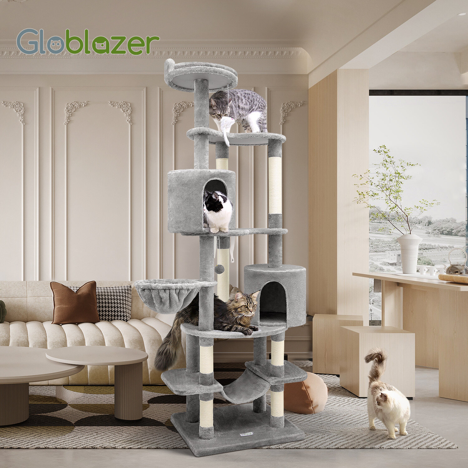 globlazer-c-series-c81-max-arbre-chat-gris-clair-206-cm image 4