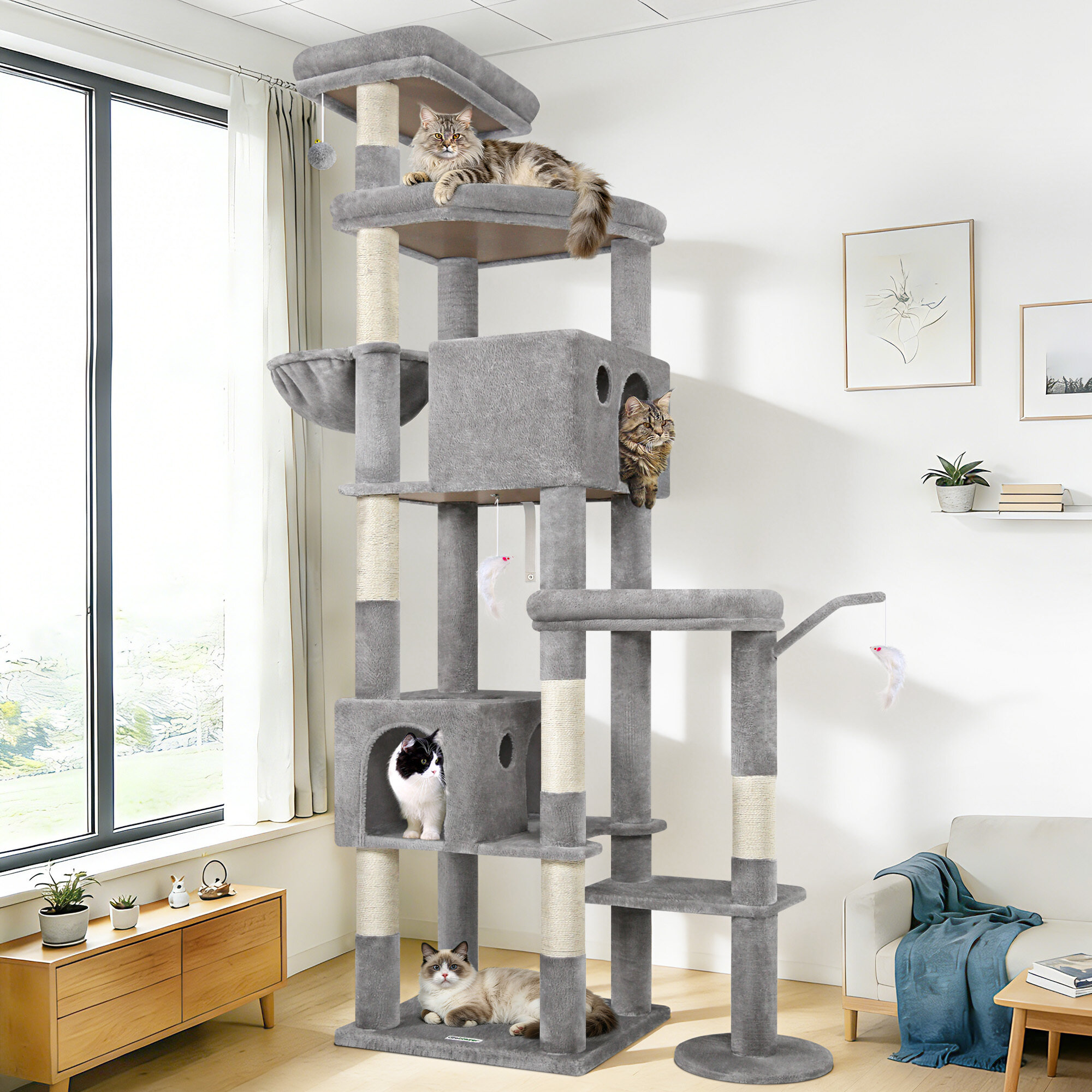 globlazer-s83-arbre-chat-gris-clair-211-cm-robuste image 1