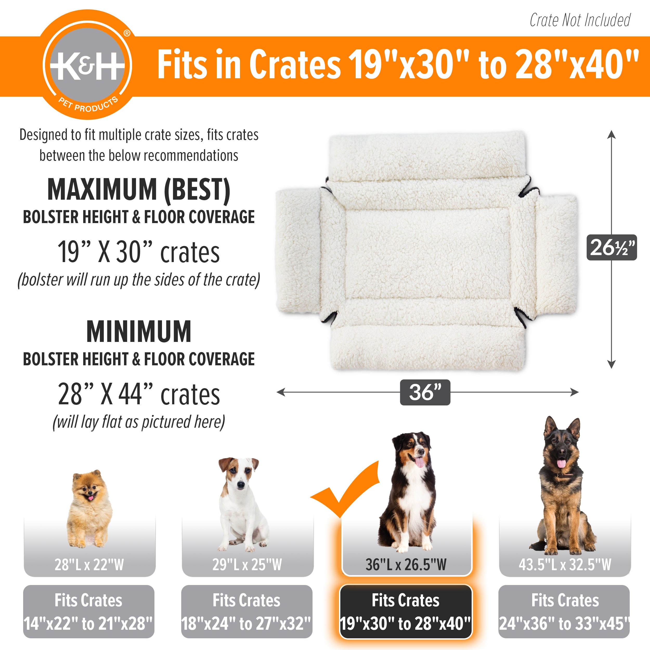 k-h-deluxe-bolster-crate-pad-tapis-cage-chien-small-polaire image 4