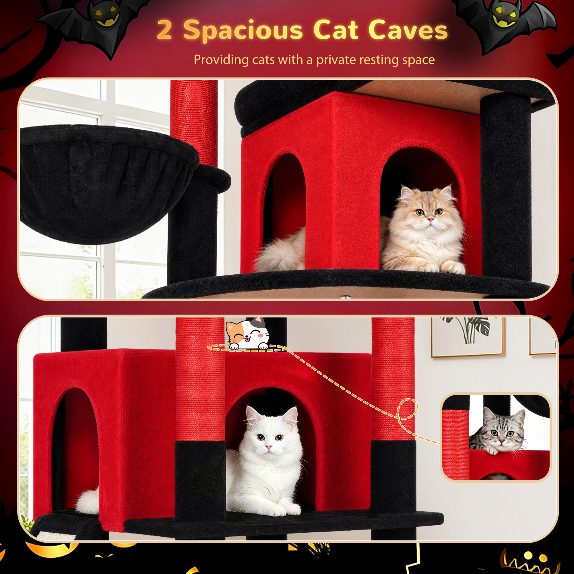 globlazer-s78-s-series-arbre-chat-rouge-noir-78-pouces image 5