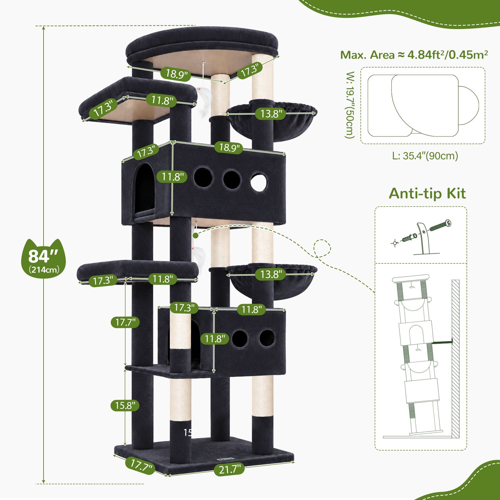 globlazer-s-series-arbre-chat-213-cm-84-pouces-xxl image 8