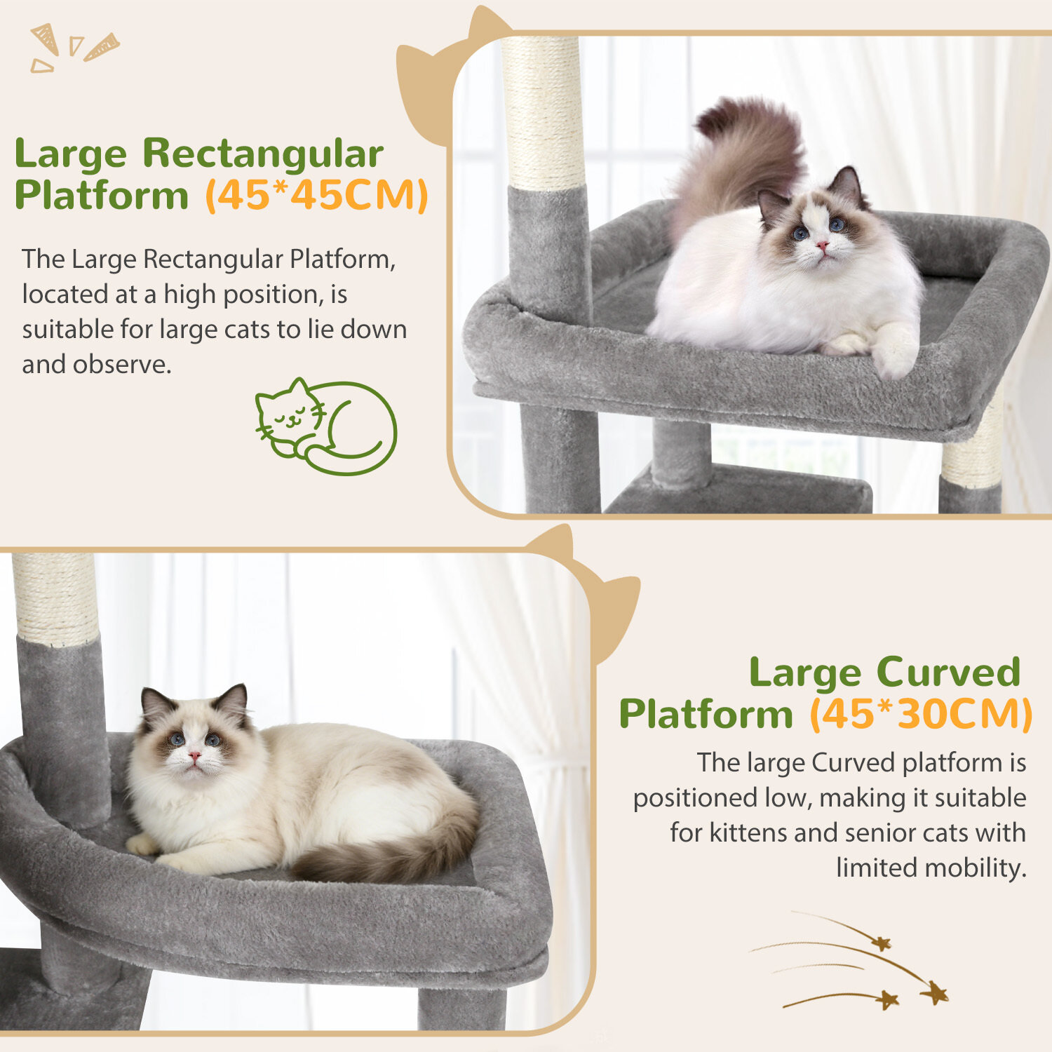 globlazer-f74f-arbre-chat-gris-clair-188-cm-grand image 4