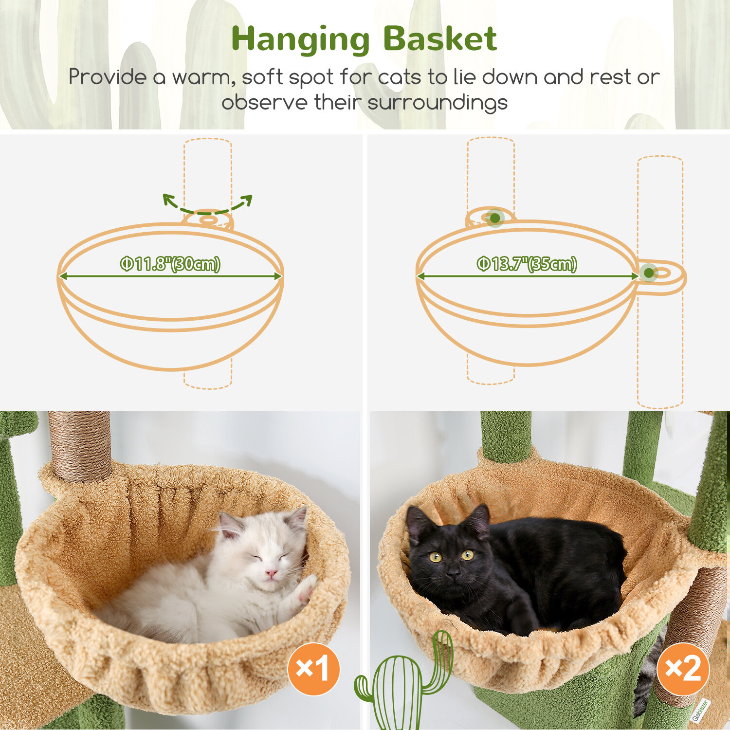 globlazer-f-series-f80f-arbre-chat-vert-cactus-80-pouces-grand image 5