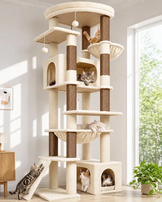 globlazer-f76e-arbre-chat-76-pouces-beige-haut image 1