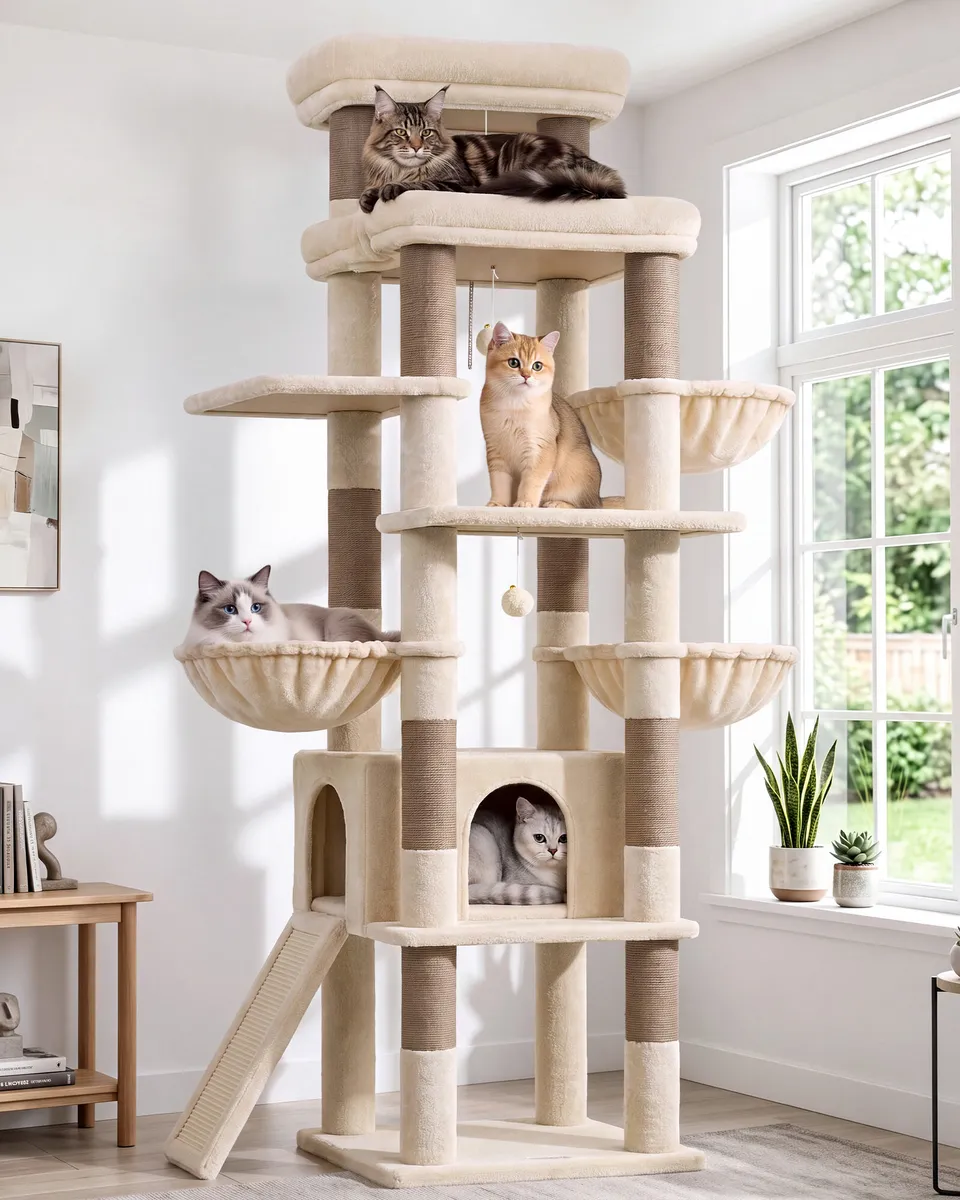 globlazer-s-series-s79c-arbre-chat-robuste-beige-200-cm image 1